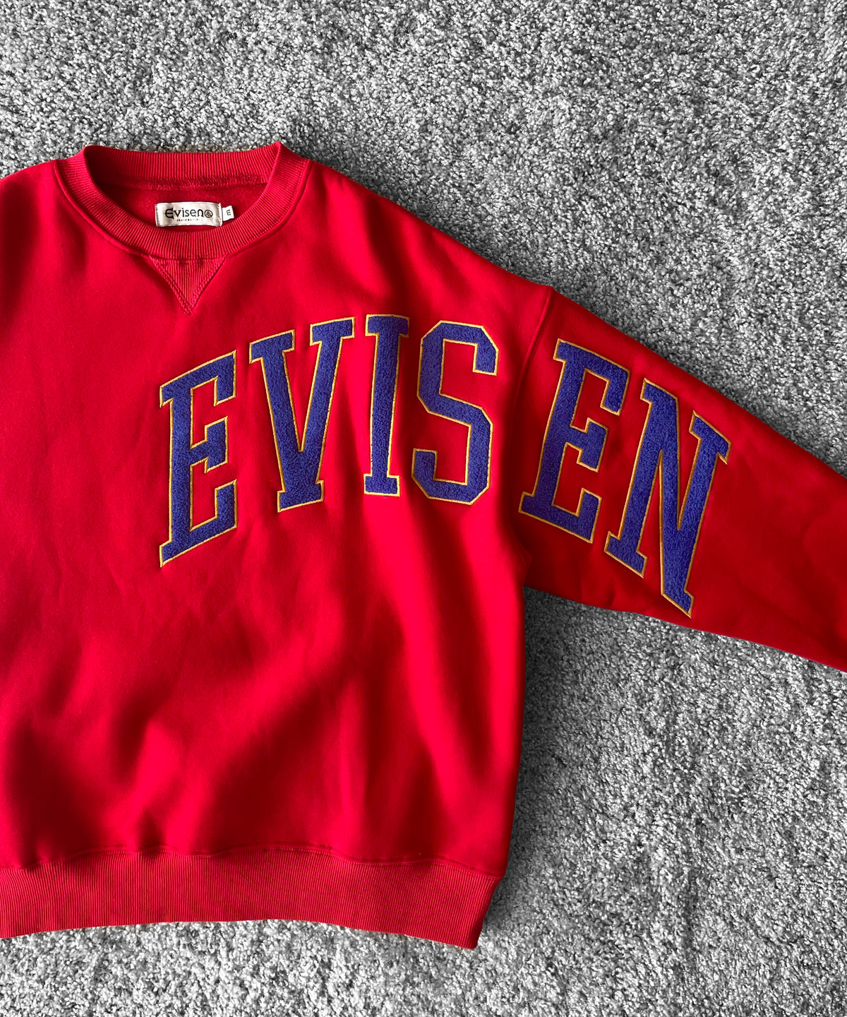 Evisen Skateboardsゑ College sweat "RED"