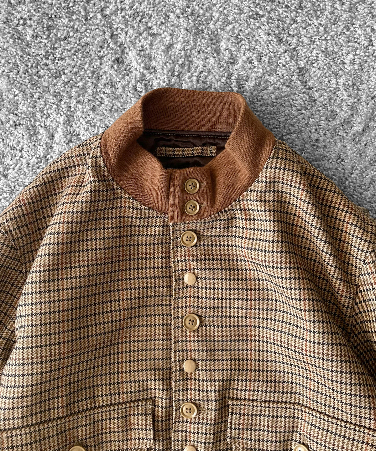 ENGINEERED GARMENTS A-1 jacket - polyester gunclub check "BROWN"