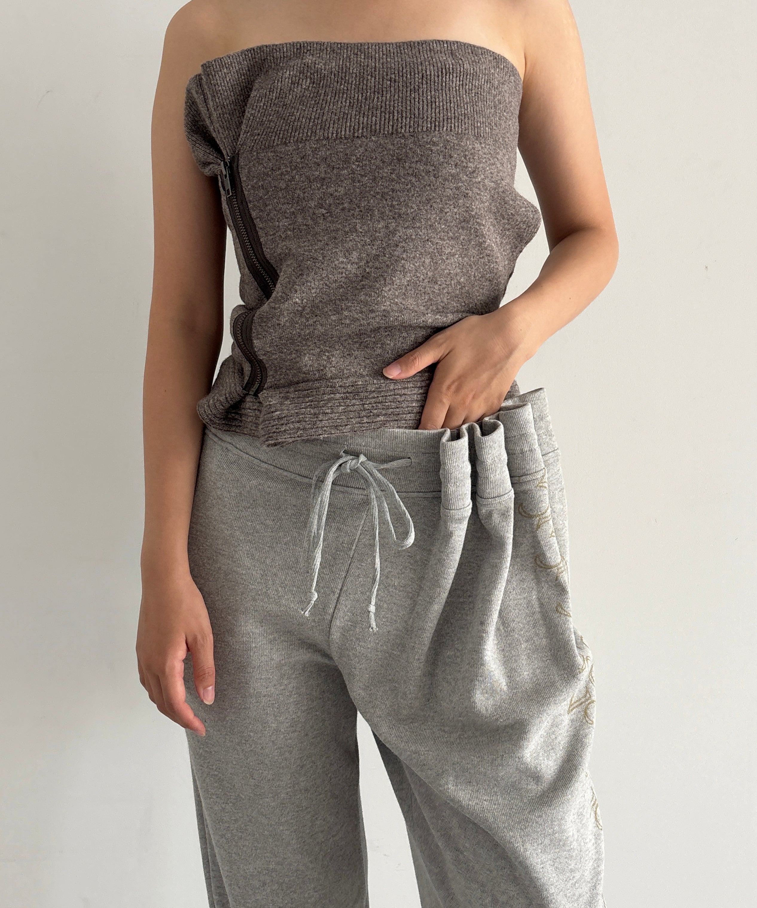 ULIKASANCTUS Curtain jersey pants "GREY" XS S