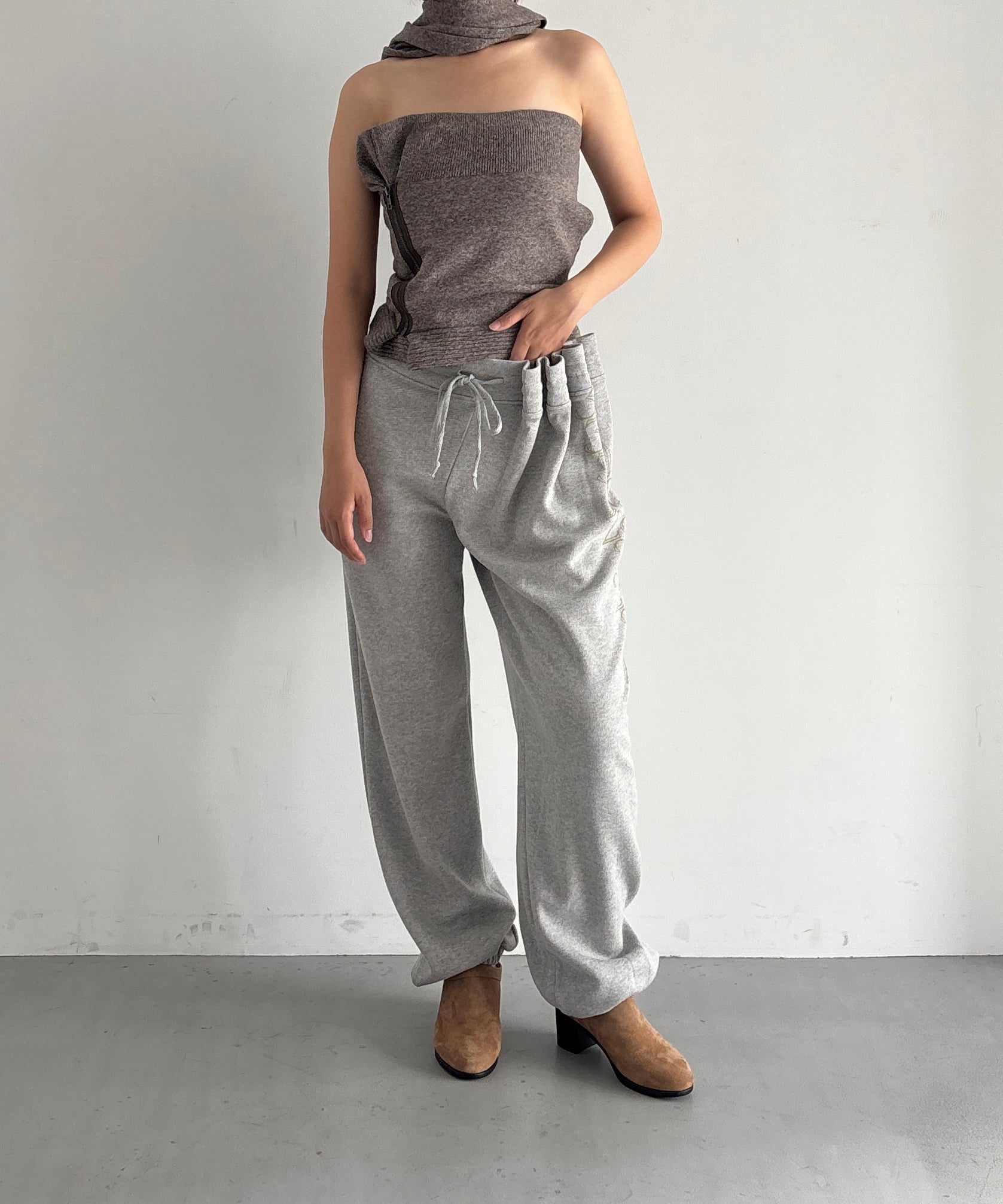 ULIKASANCTUS Curtain jersey pants "GREY" XS S