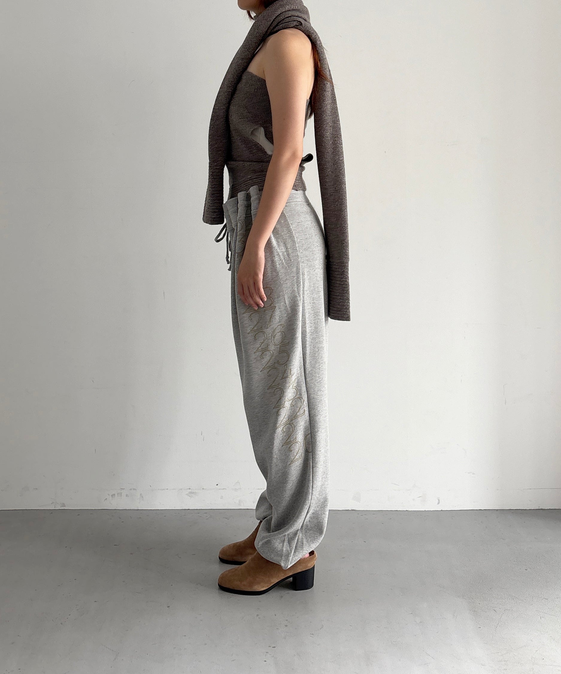 ULIKASANCTUS Curtain jersey pants "GREY" XS S