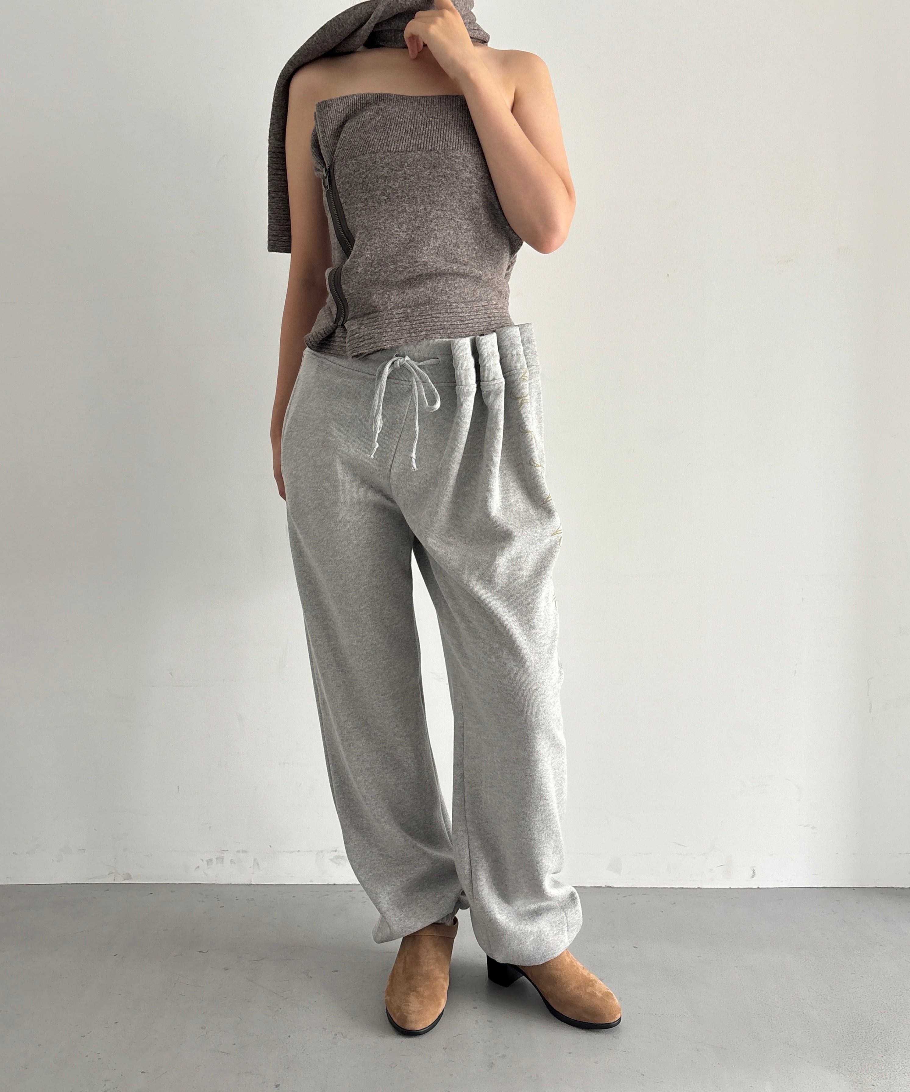 ULIKASANCTUS Curtain jersey pants "GREY" XS S