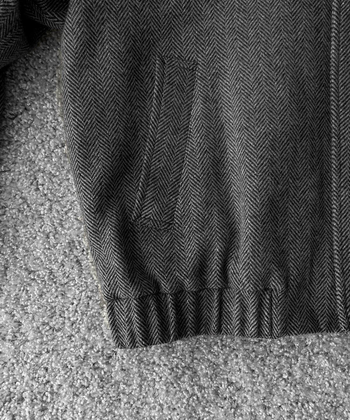 URU Silk napped tweed - zip up blouson "D.GRAY"