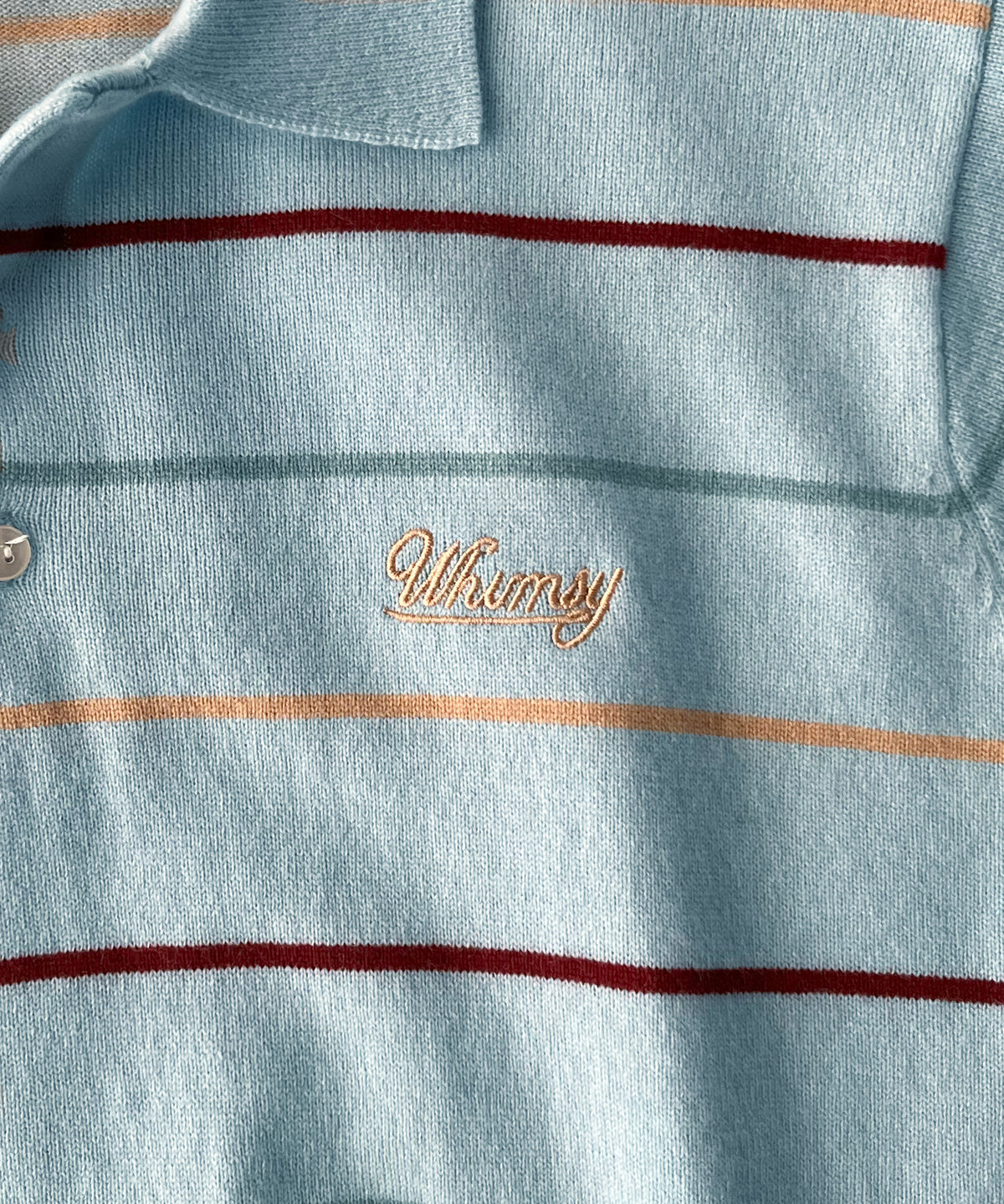 Whimsy Grandpa knit polo "LIGHT BLUE"
