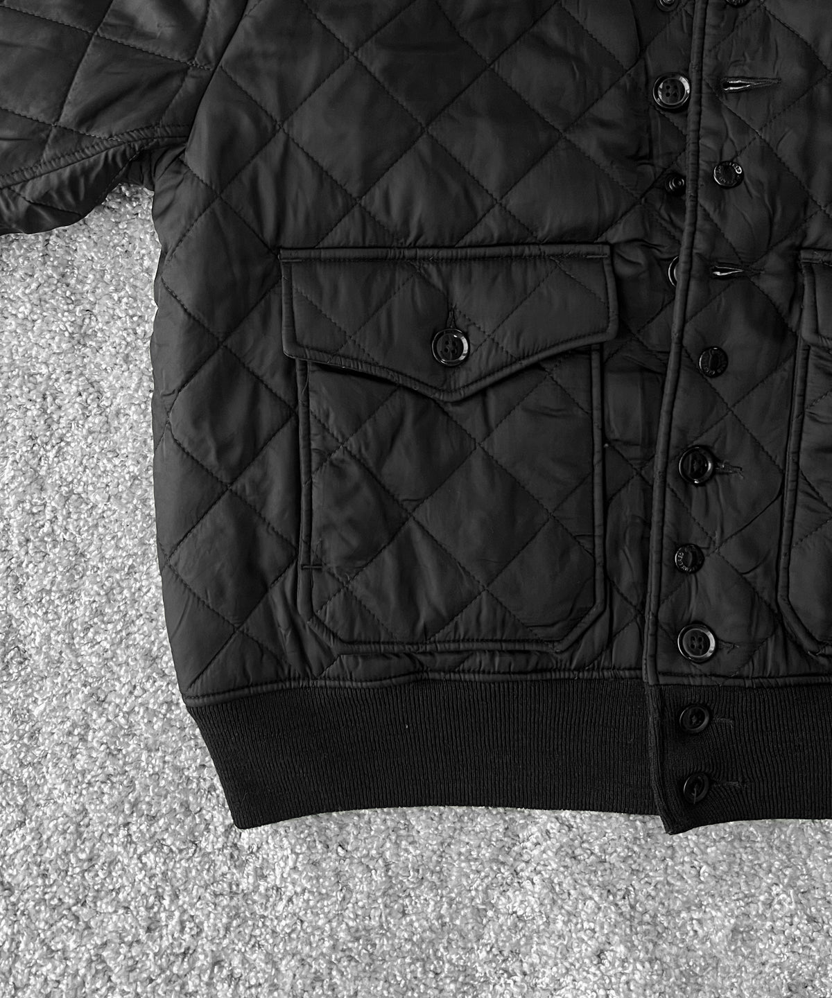 Engineered Garments A-1 jacket - polyester diamond quilt “BLACK”