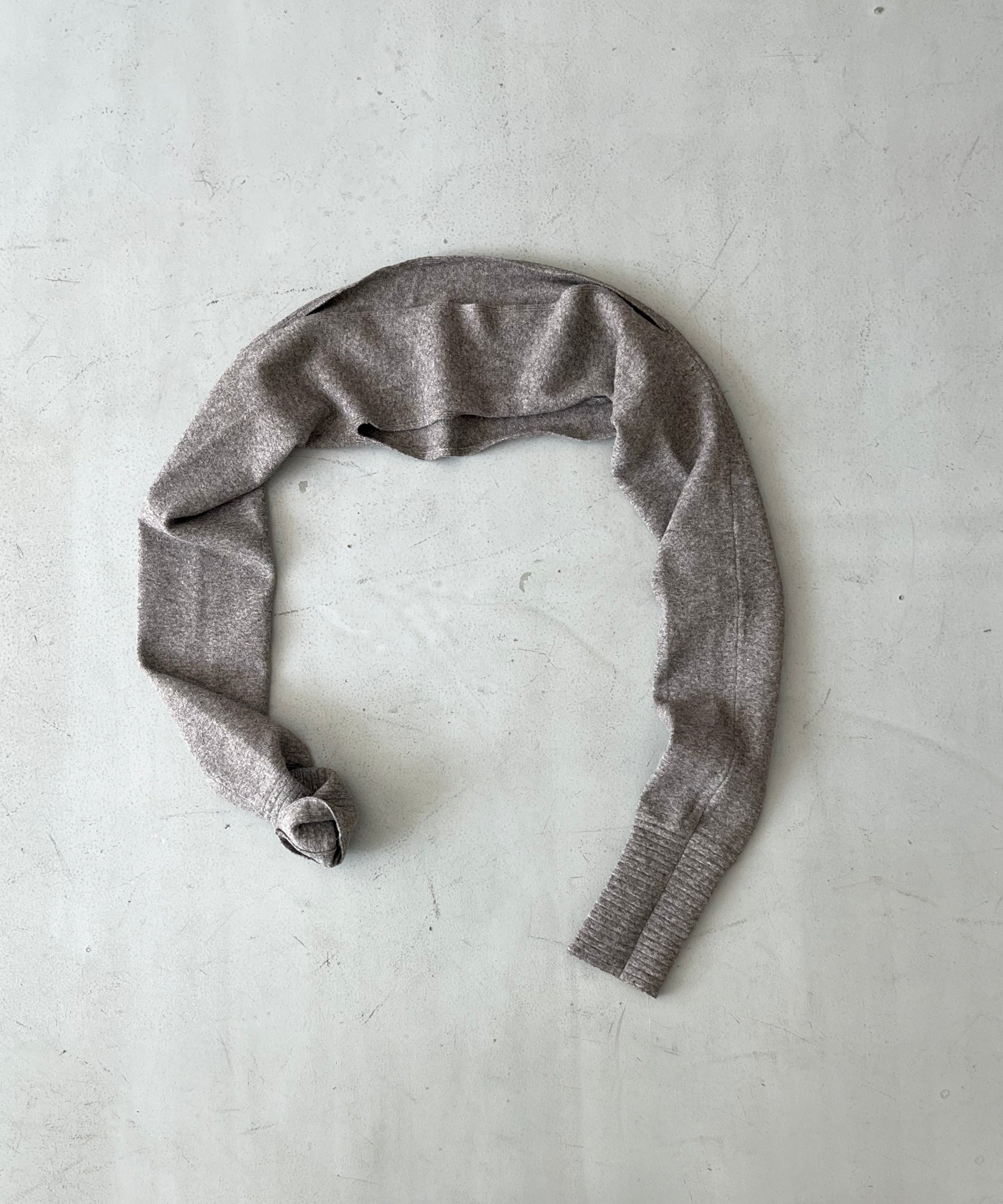 ULIKASANCTUS Double slit kint bolero "LIGHT GREY"