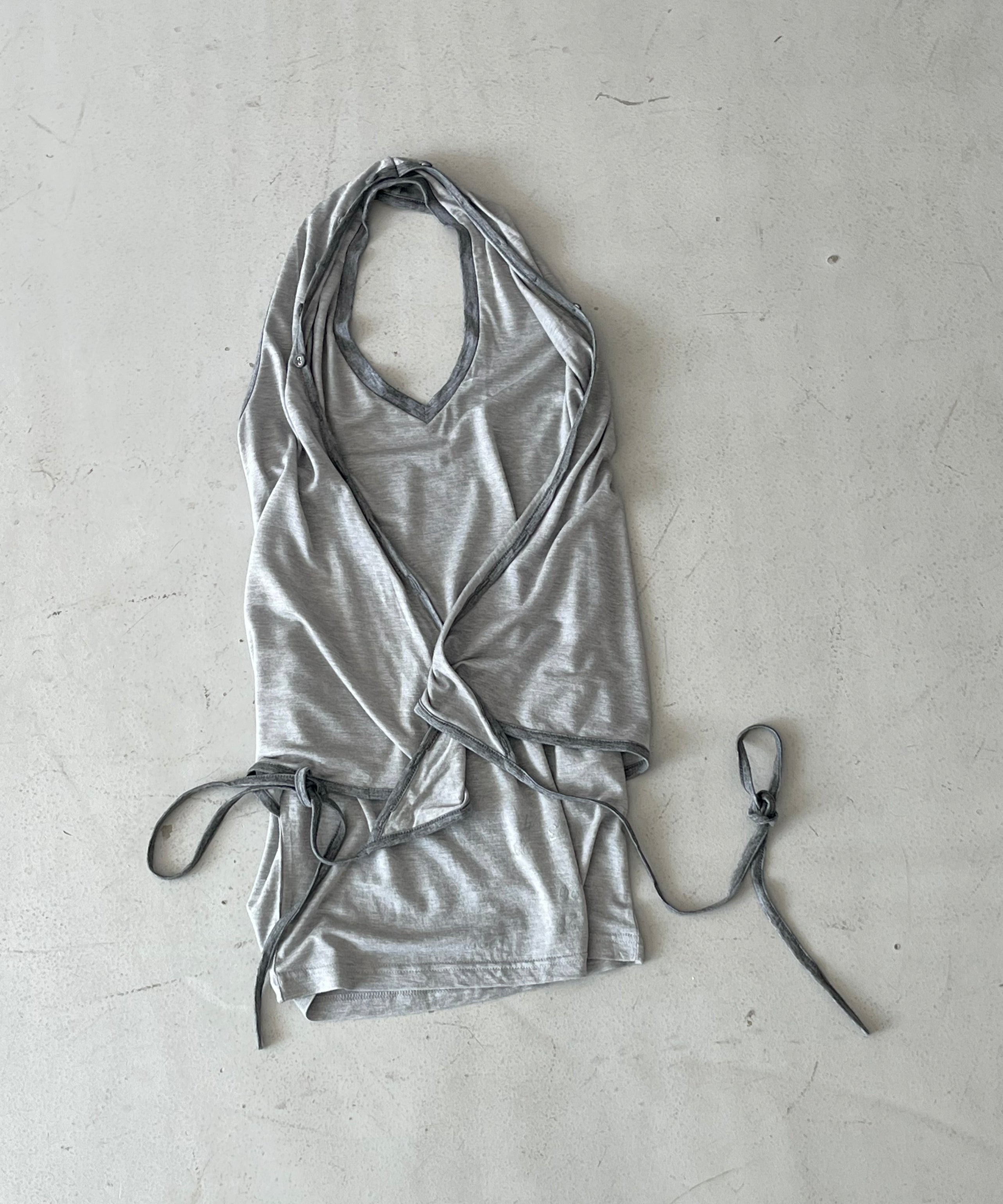 ULIKASANCTUS Halter warp sleeveless "IVORY"