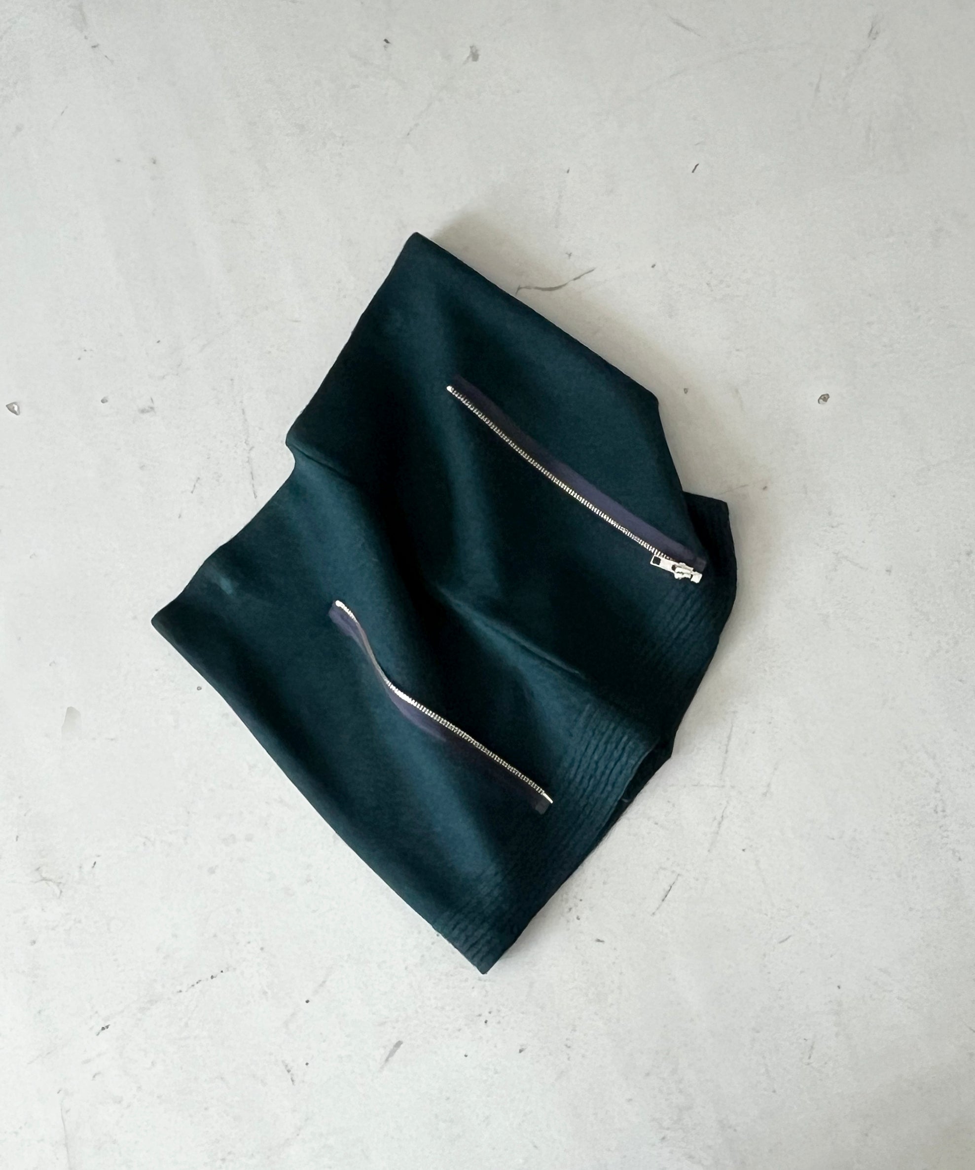 ULIKASANCTUS Zip knit tube top "LIGHT GREY"