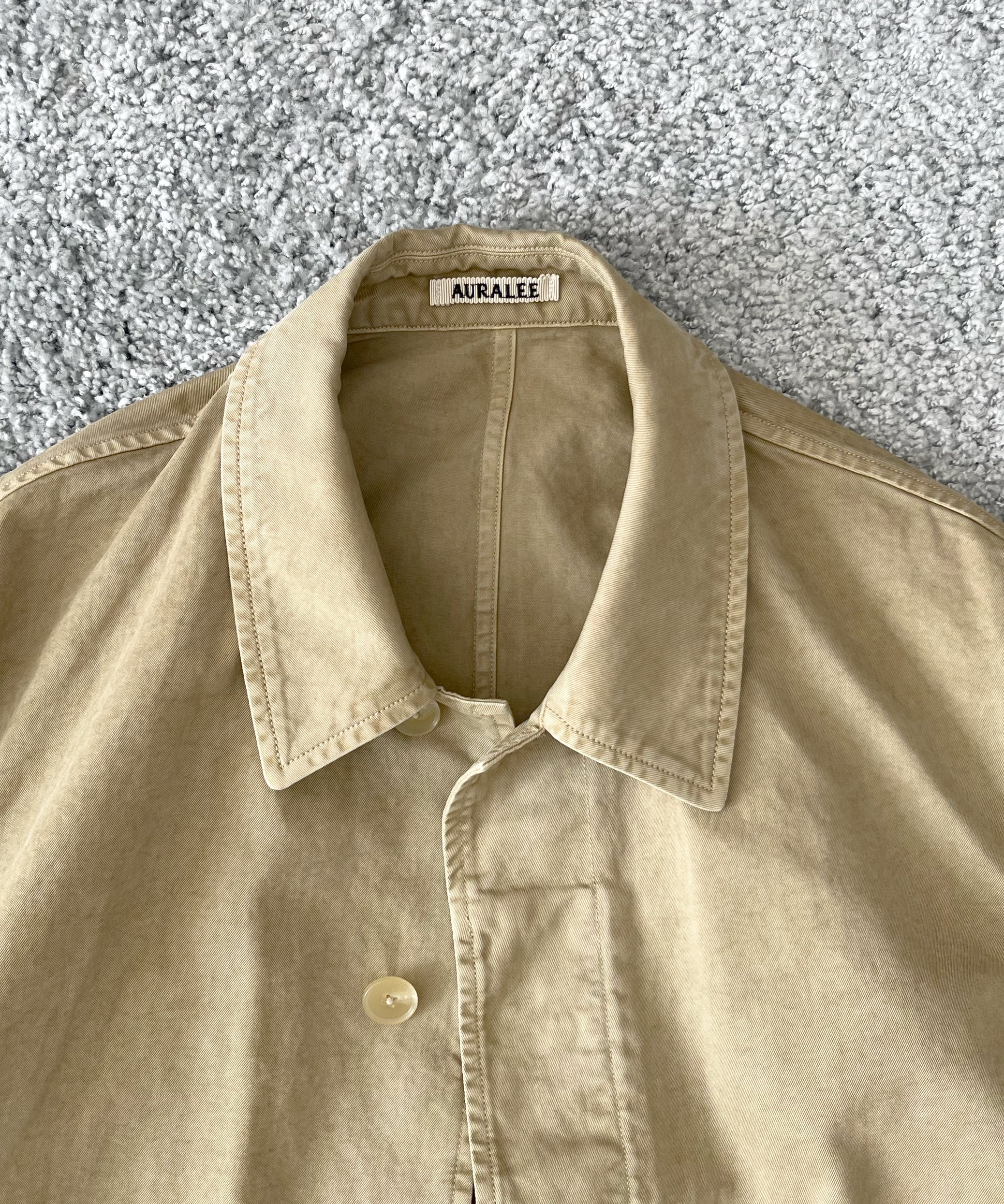 AURALEE Garment-dyed finx light chino blouson "BEIGE"