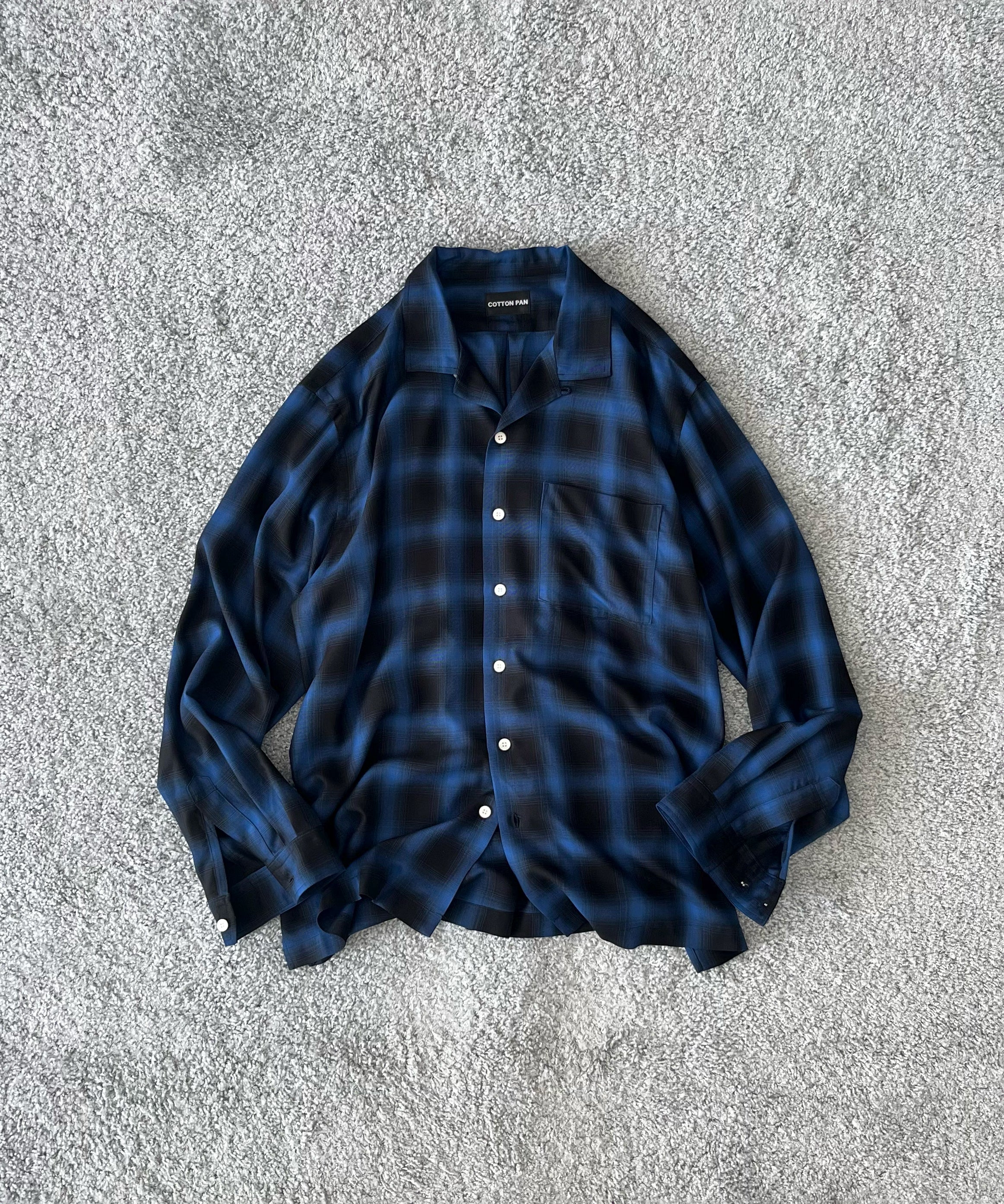 COTTON PAN Soho l/s オンブレシャツ "BLUE×BLACK"
