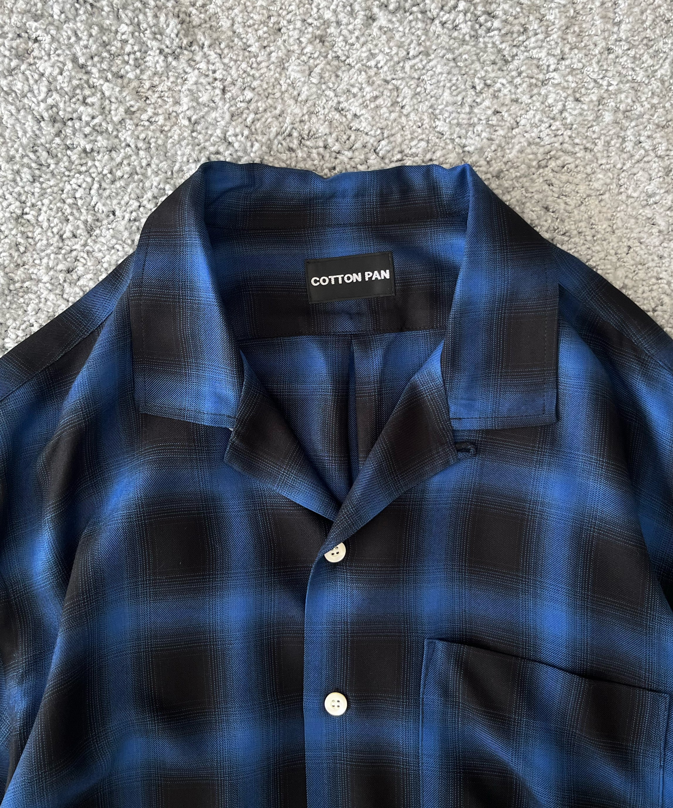 COTTON PAN Soho l/s オンブレシャツ "BLUE×BLACK"