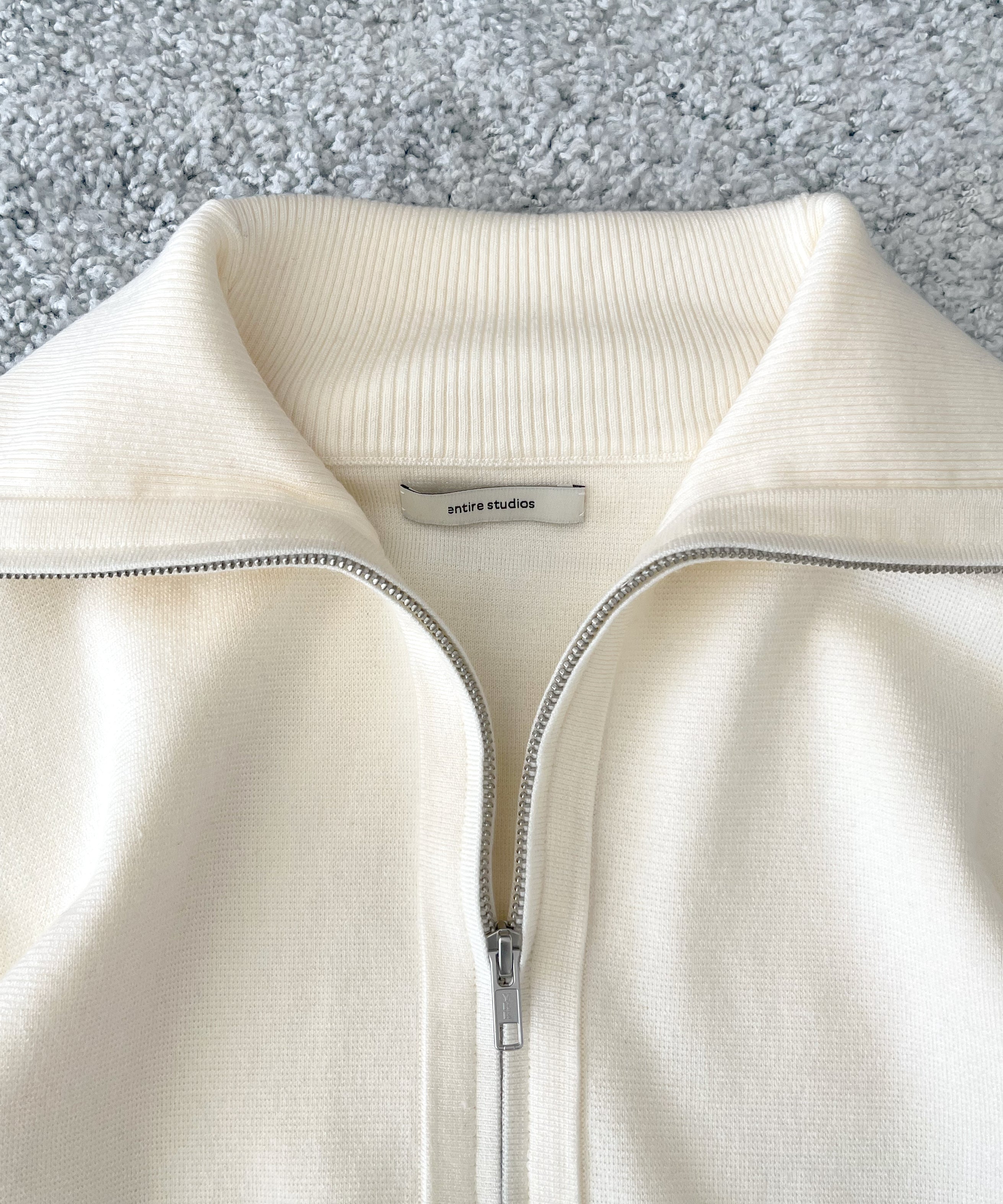 entire studios Knit zip up jacket "IVORY"