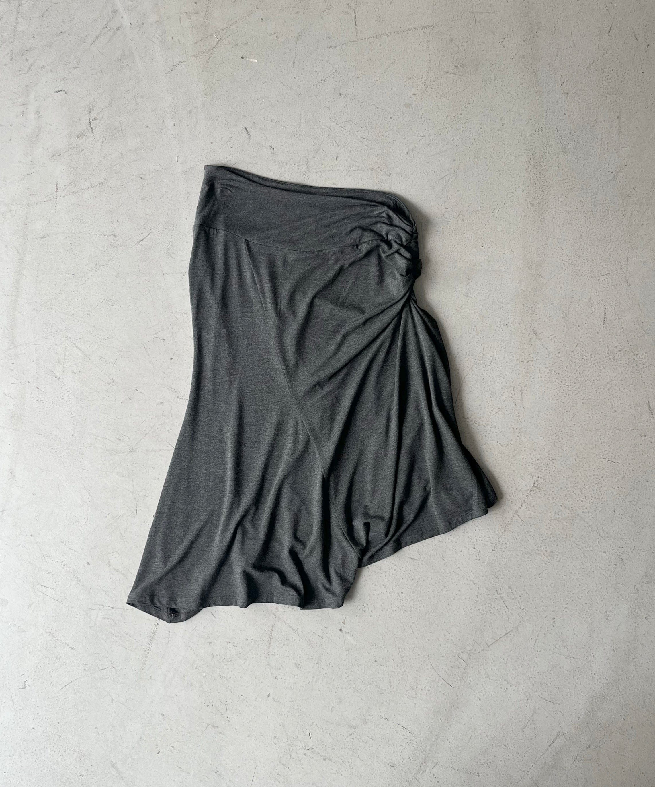 FAX COPY EXPRESS Lithe pleating fishtail midi skirt "GREY"