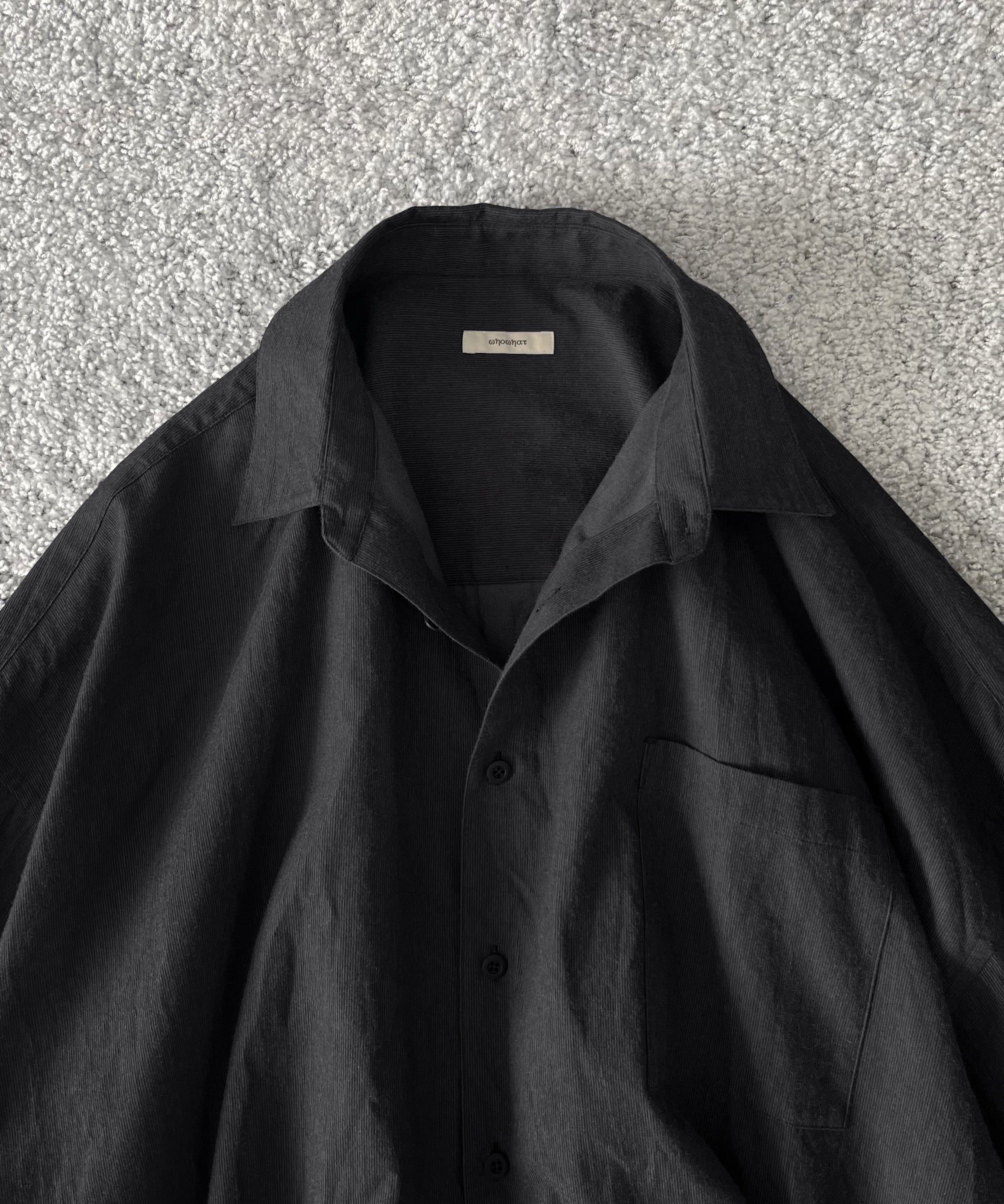 WHOWHAT 5x shirt < long sl/short lg > "CHARCOAL"