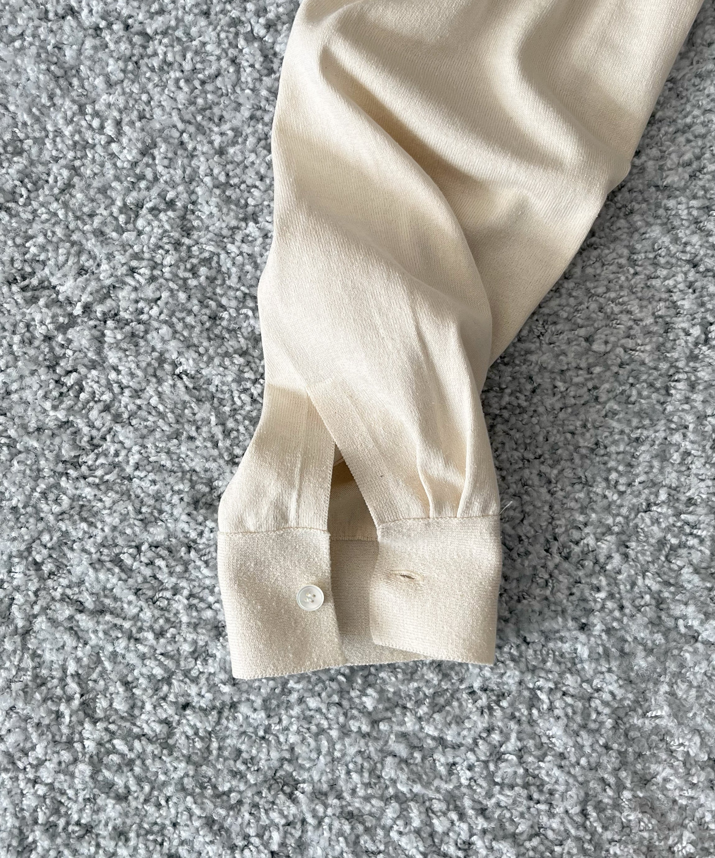 AURALEE High gauge tussah silk knit cardigan "IVORY"