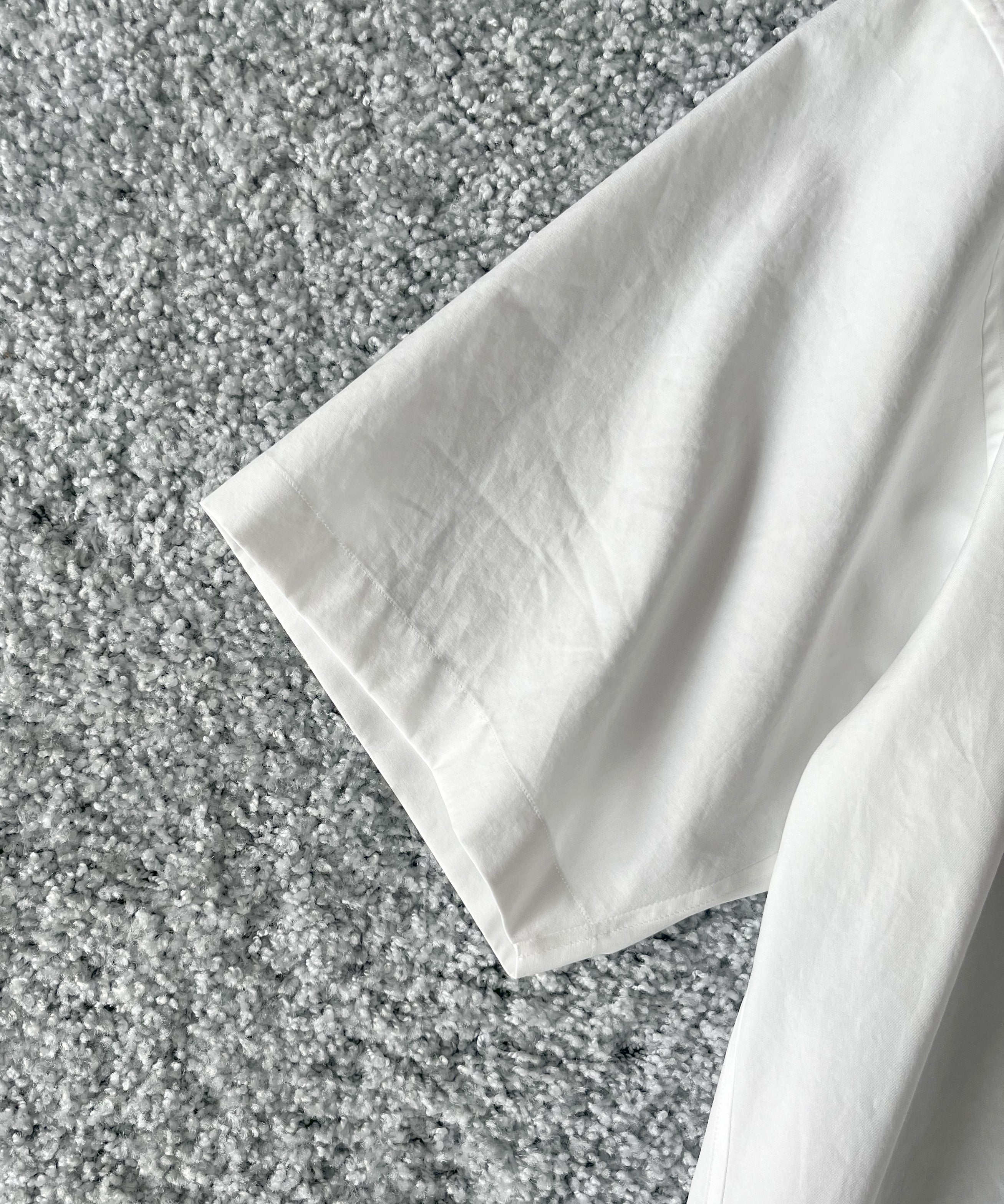 AURALEE Washed finx twill big half sleeved shirt "WHITE"