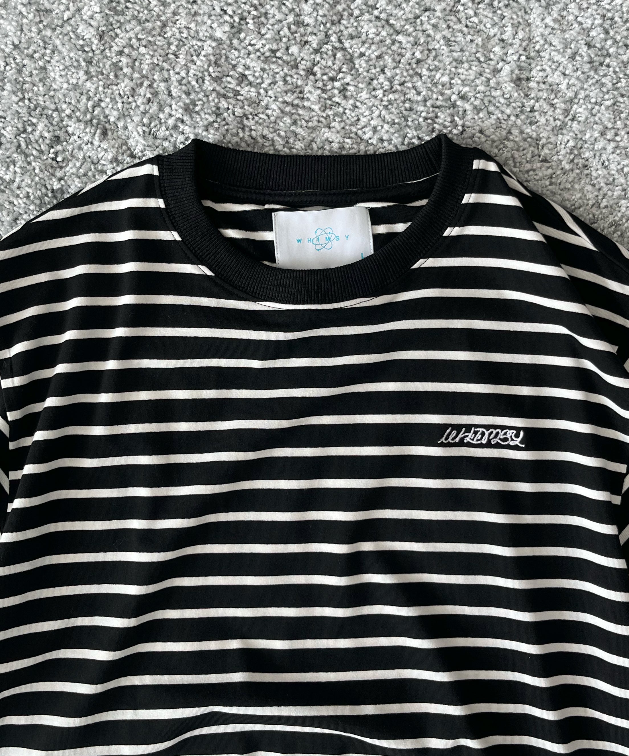 WHIMSY Rayon border tee "BLACK"