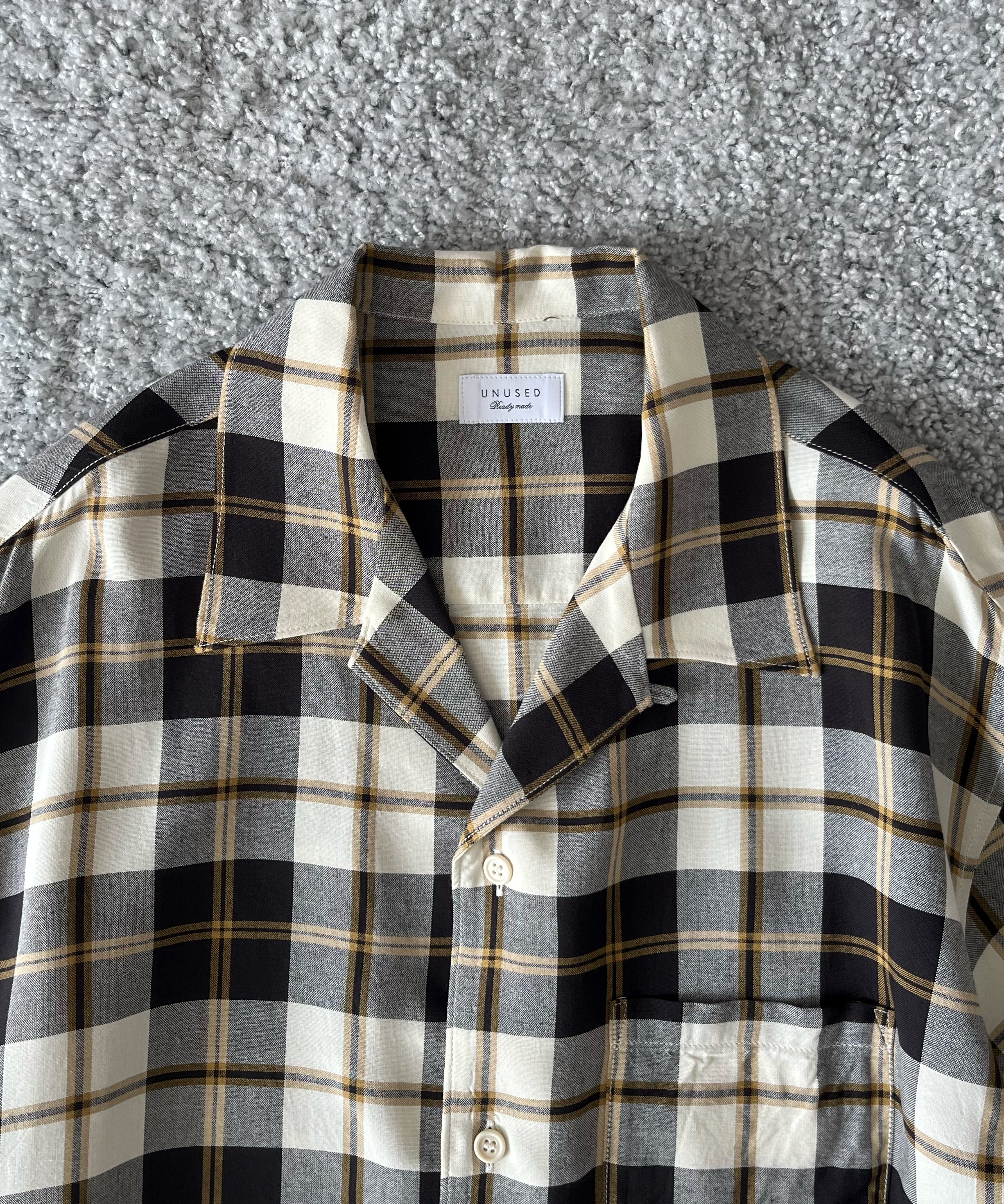UNUSED Us2563 short sleeve rayon check shirt "LIGHT"