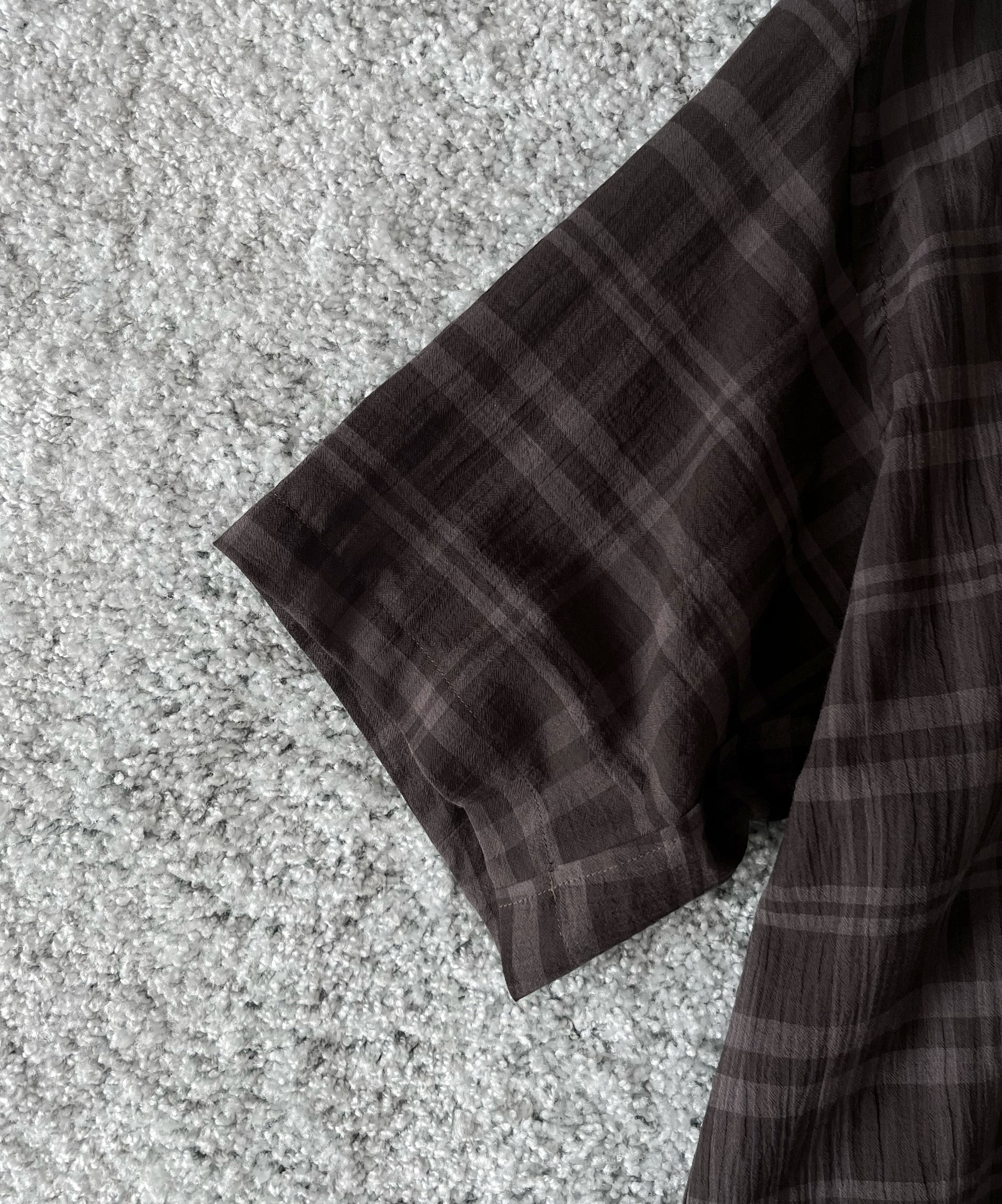 VOAAOV Shadow check ss shirt "CHARCOAL"