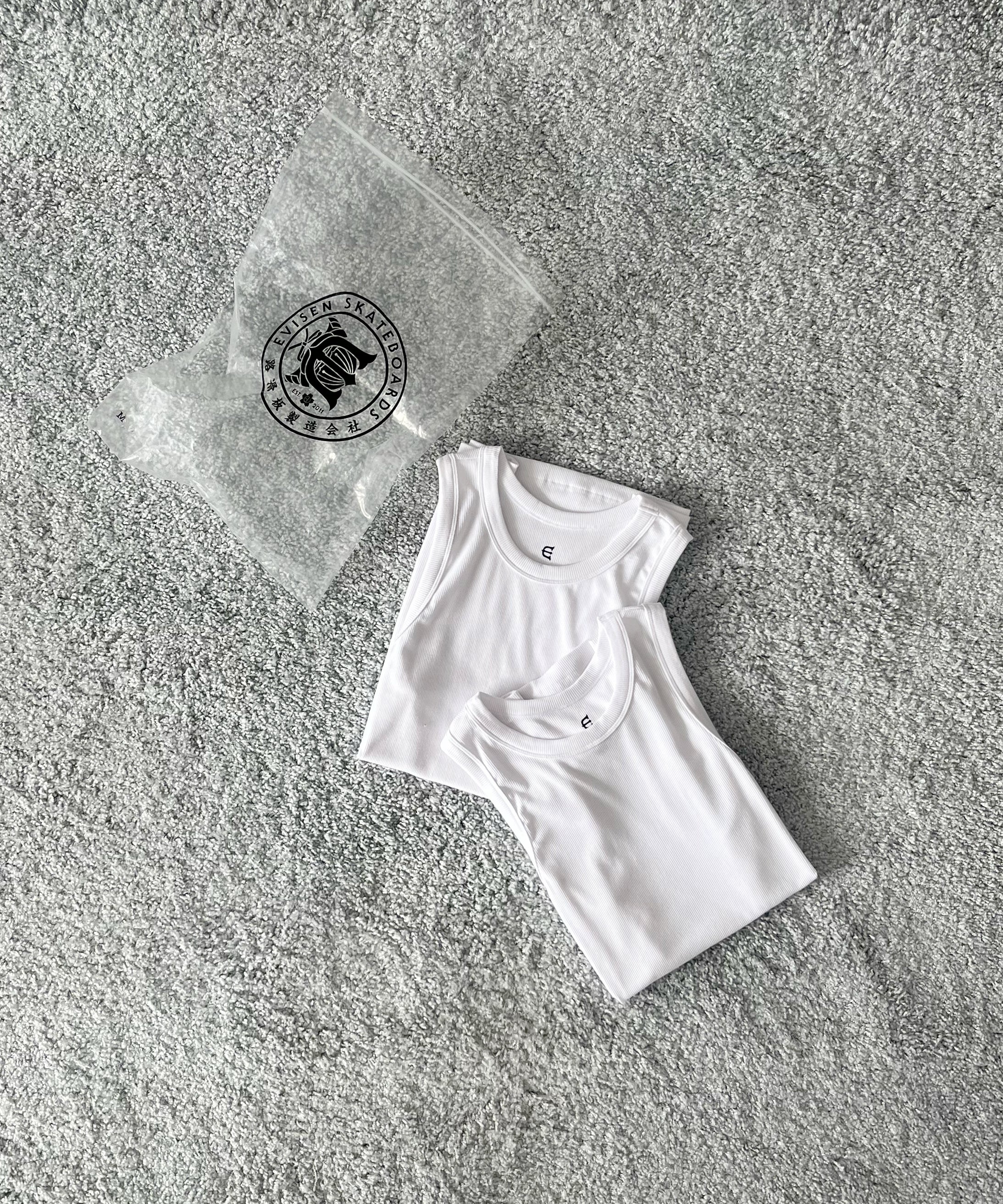Evisen Skateboardsゑ Match logo tank top(2pack) "WHITE"