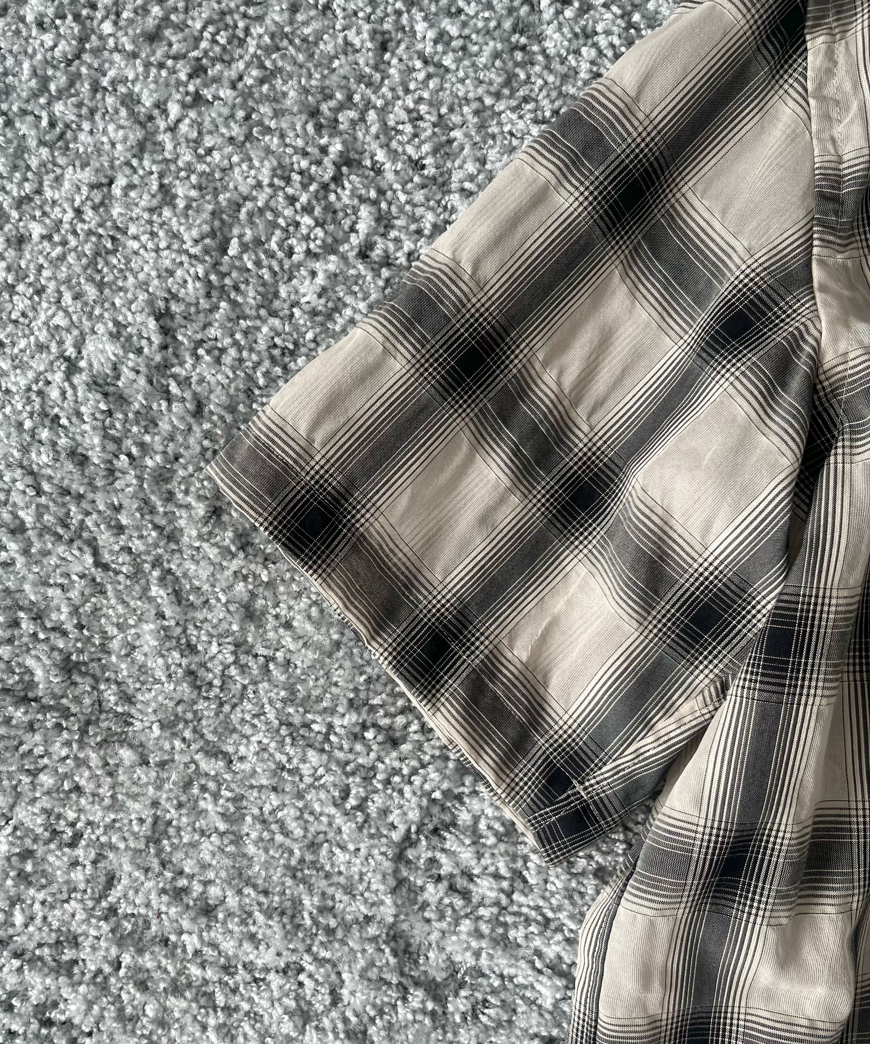 my beautiful landlet Sheer check s/s shirt "BEIGE CHECK"