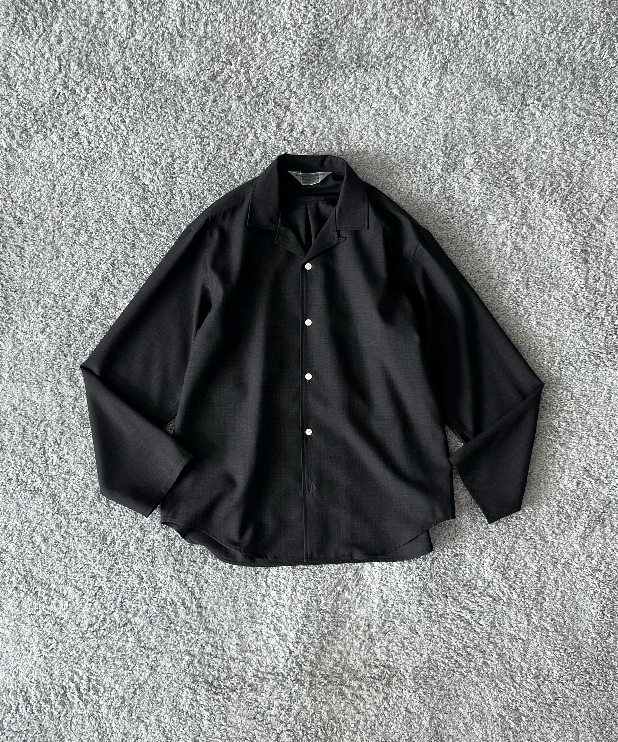OLD FOLK HOUSE Wool lounge shirt "DARK GRAY"