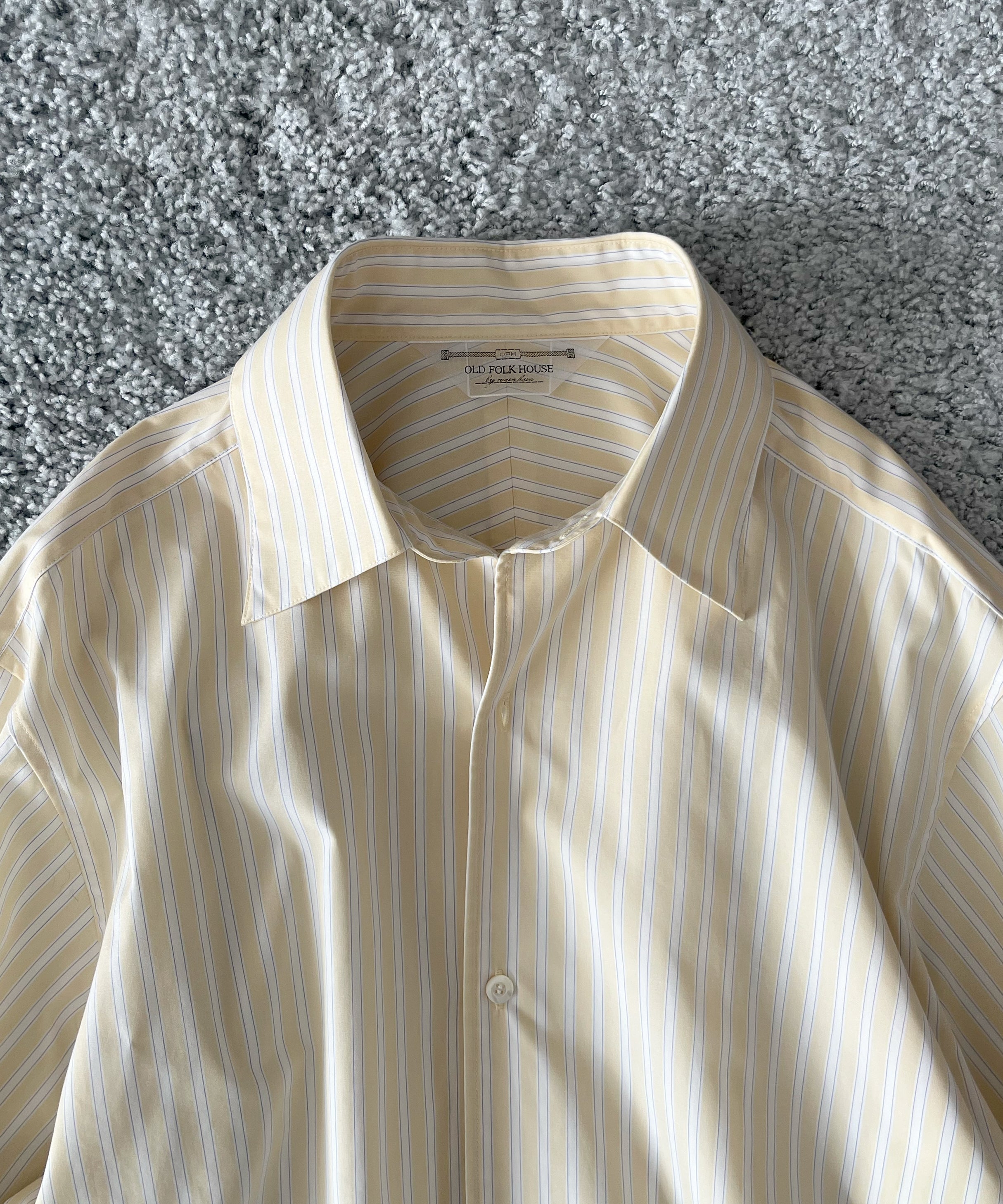 OLD FOLK HOUSE Cotton poplin striped classic shirt "YELLOW"