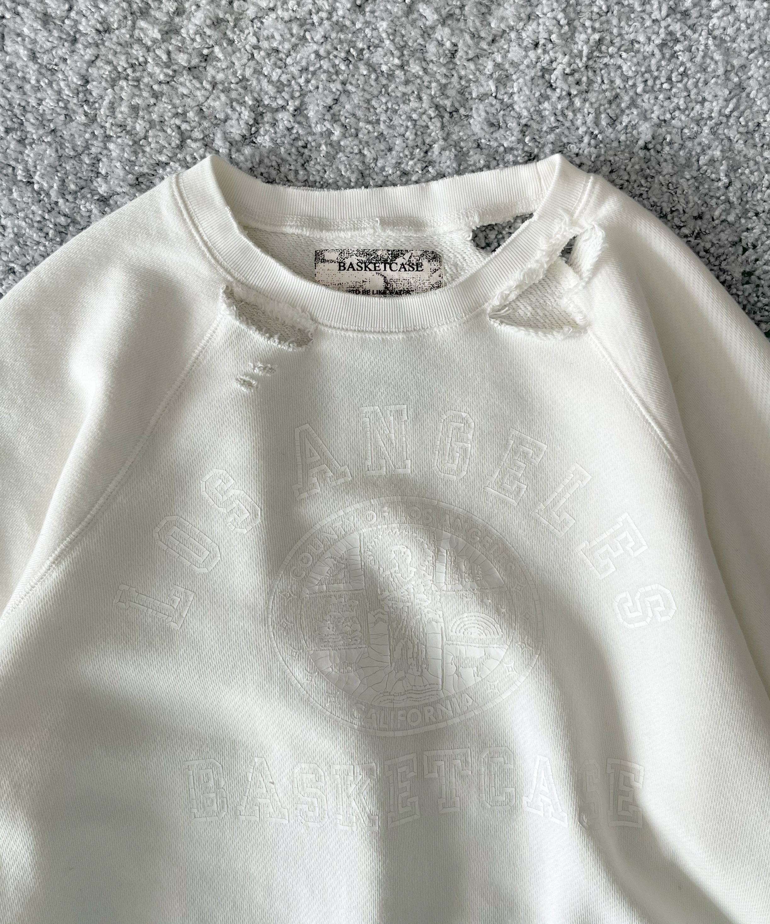 Basketcase Los angeles, crewneck "WHITE"