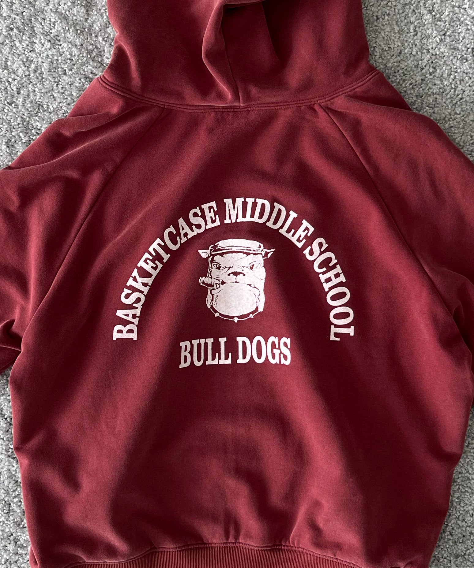 Basketcase Bulldog, thermal lined zip "RED"