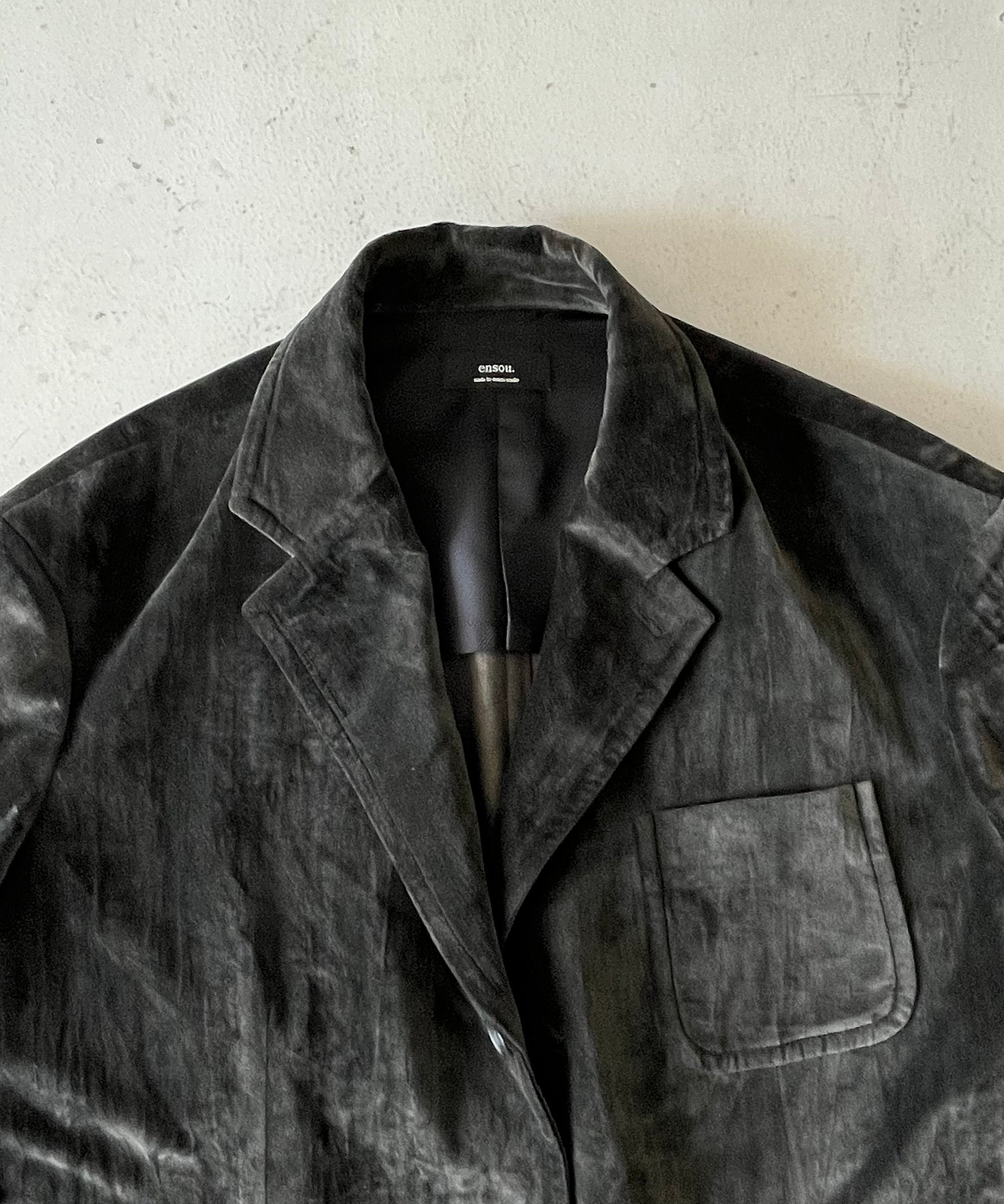 ensou. Hypersized blazer "SUMI-DYED BLACK"
