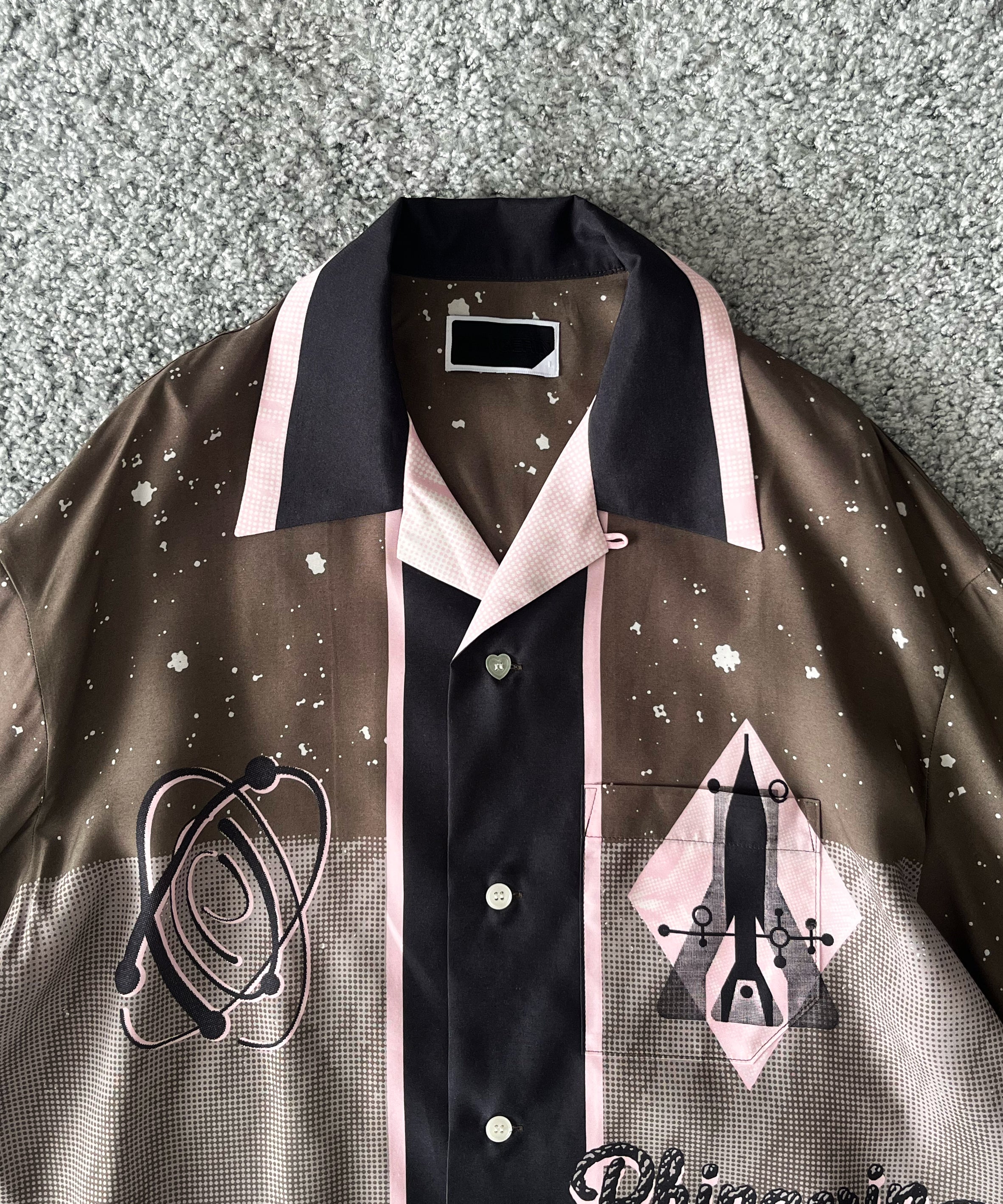 PHINGERIN Summer shirt space "A:DARK BROWN"