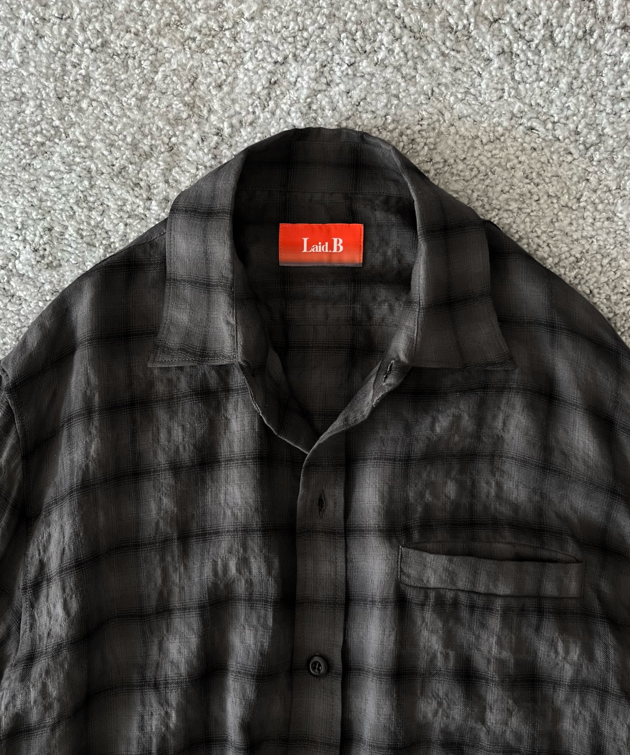 Laid.B Wet rag check shirts "BLACK"