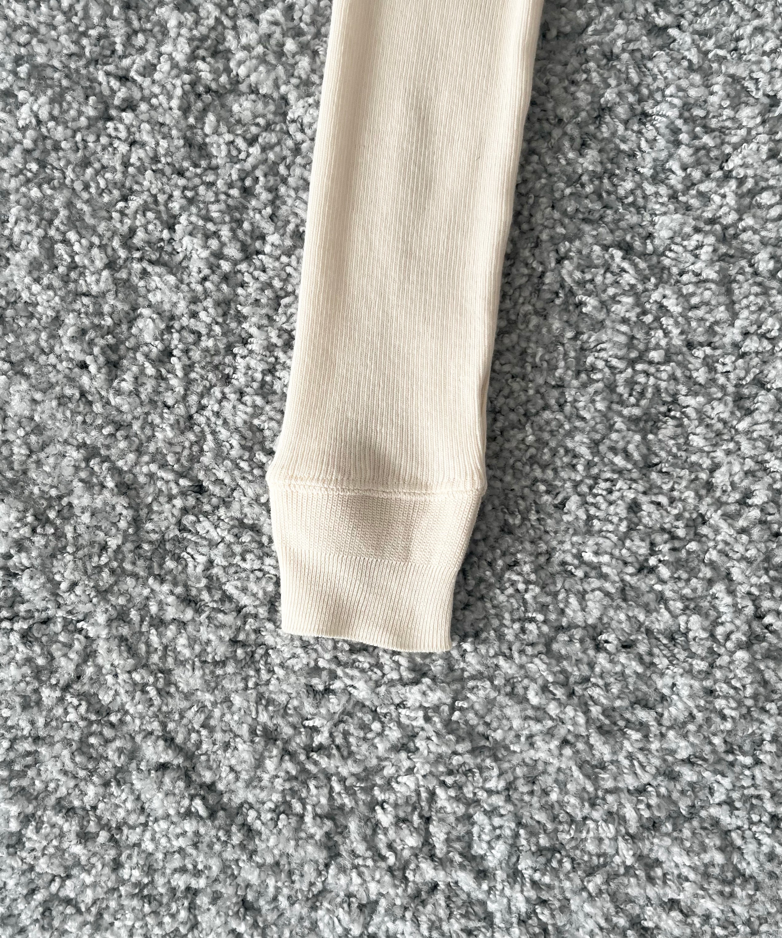 AURALEE Organic soft rib henley neck p/o "IVORY"