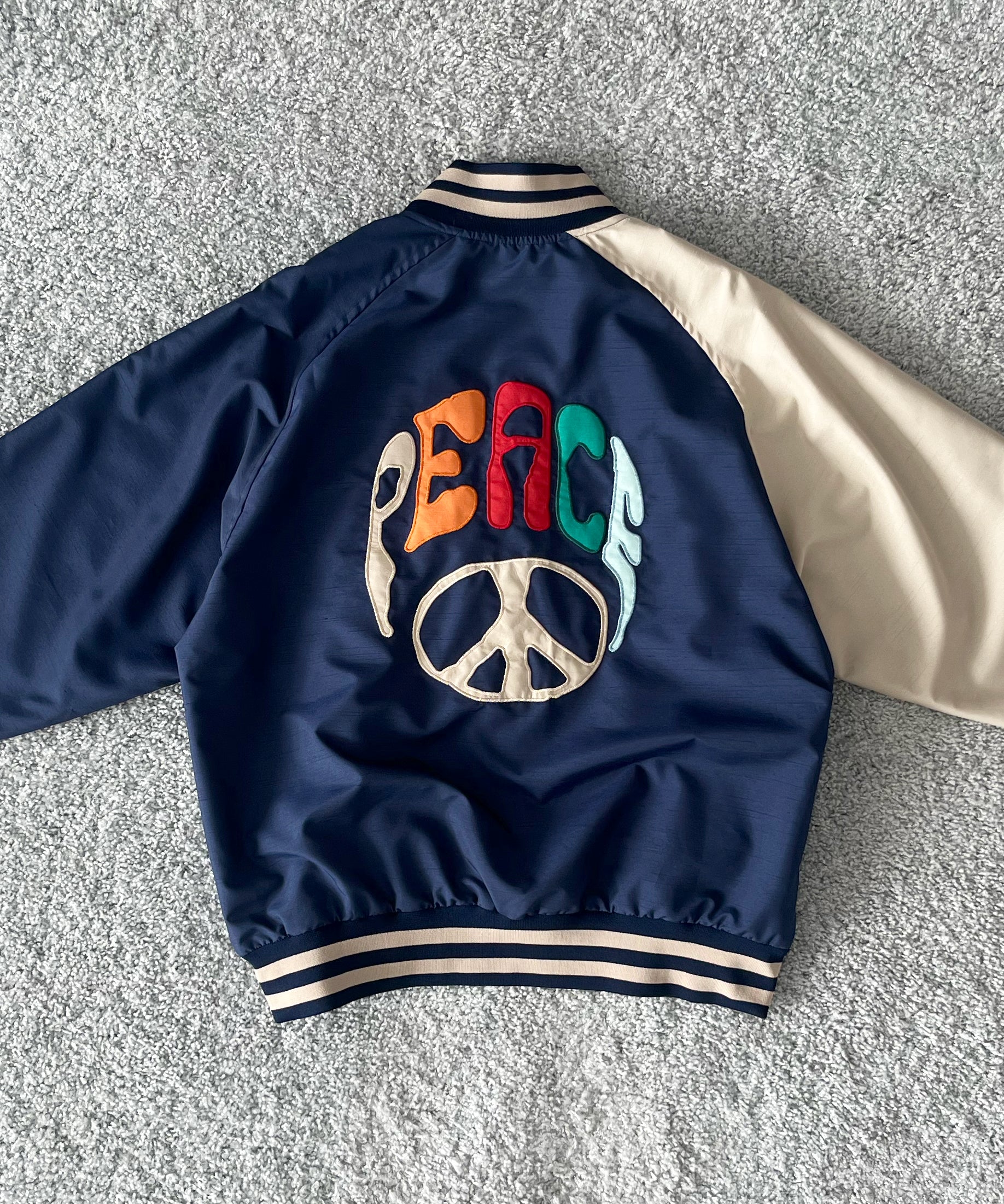 NEEDLES Stadium jacket - poly shantung "A - NAVY A"