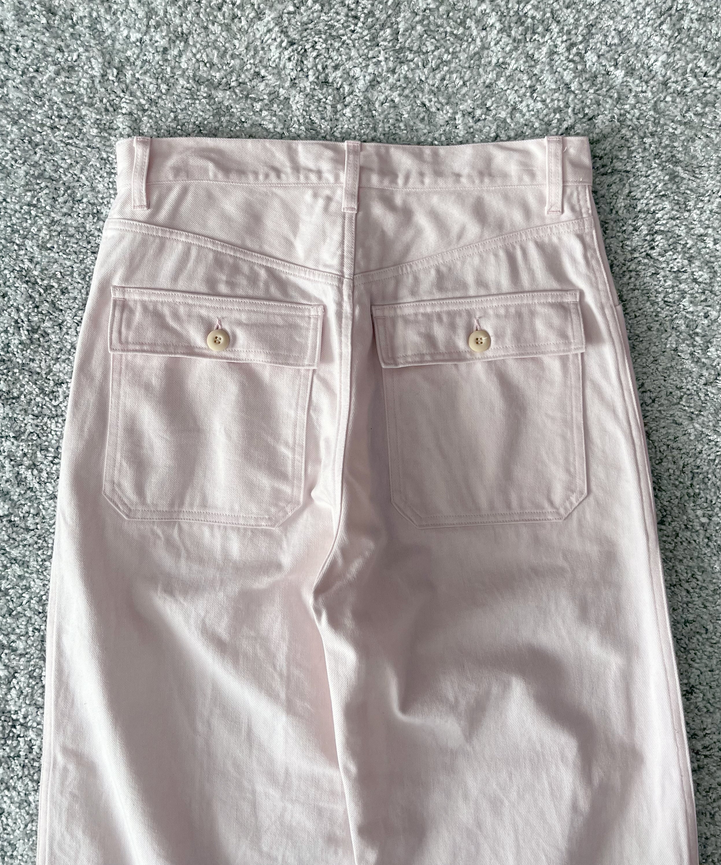WHOWHAT 12oz denim origami pocket pants "LIGHT PINK"