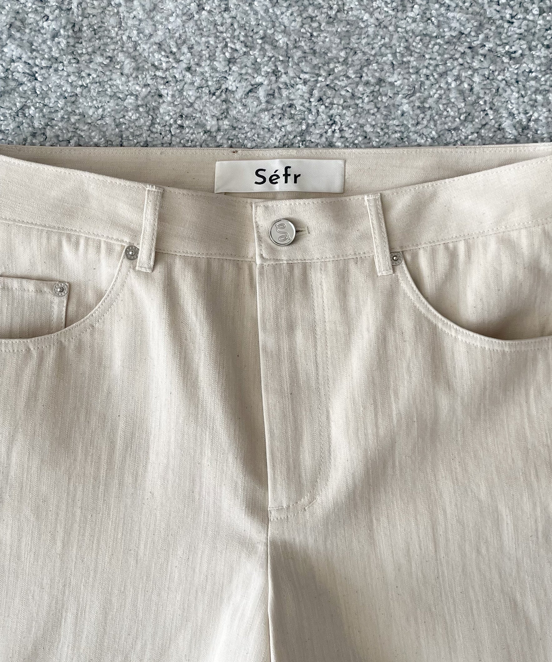 sefr Davis denim shorts "LIGHT ECRU TWILL"