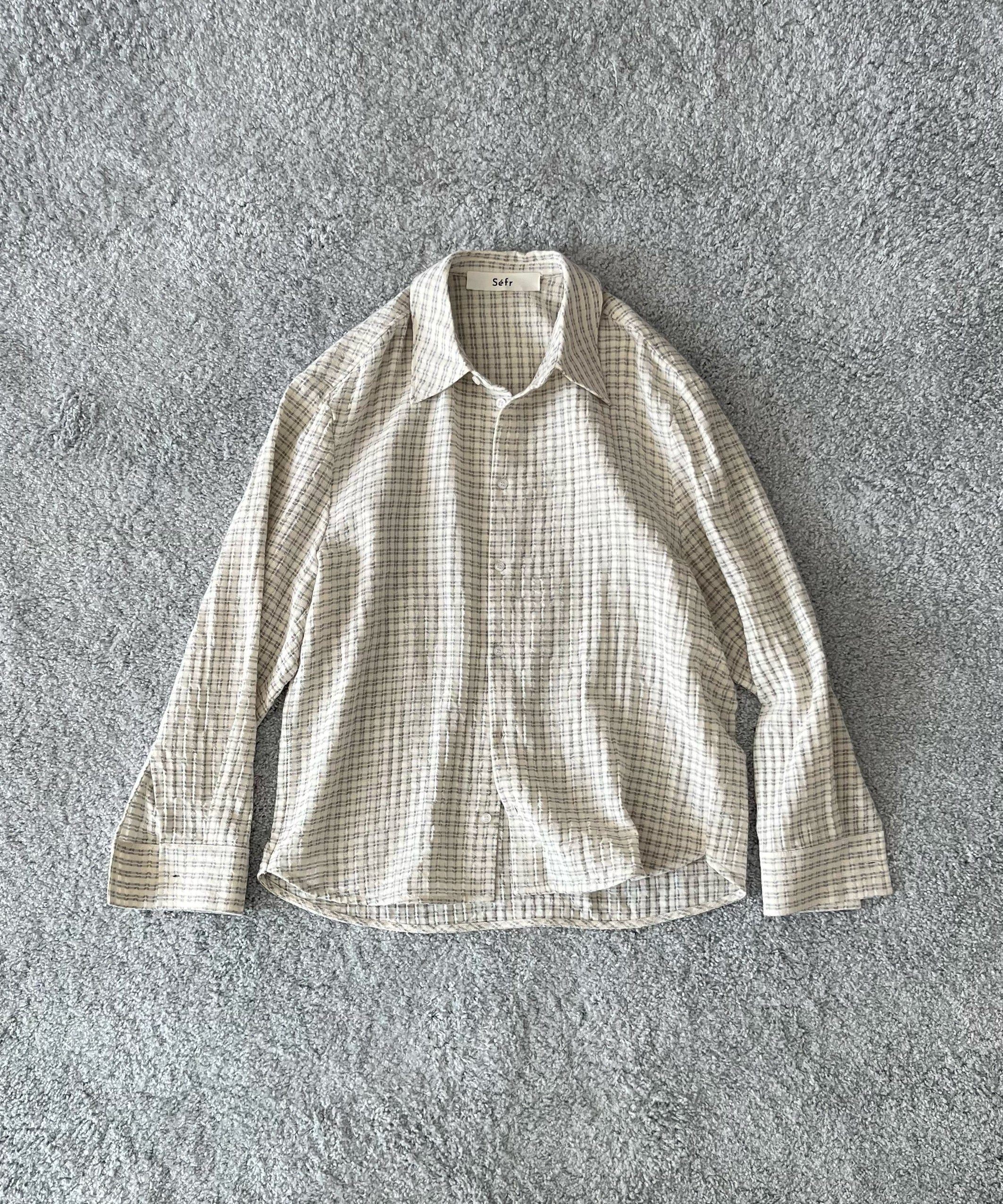 sefr Wes shirt "SUBTLE BEIGE CHECK"