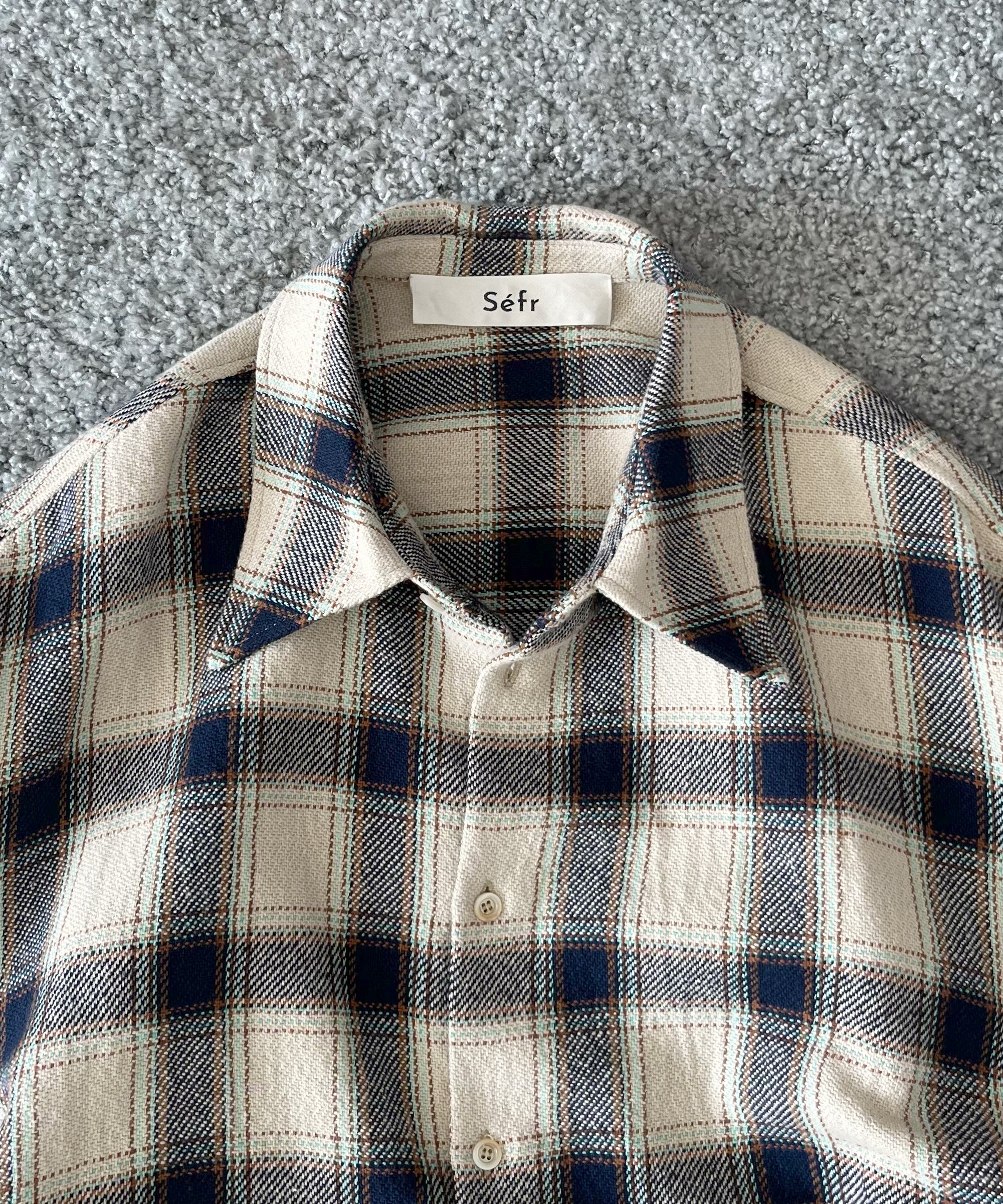 sefr Wes shirt "NAVY TABLECLOTH CHECK"