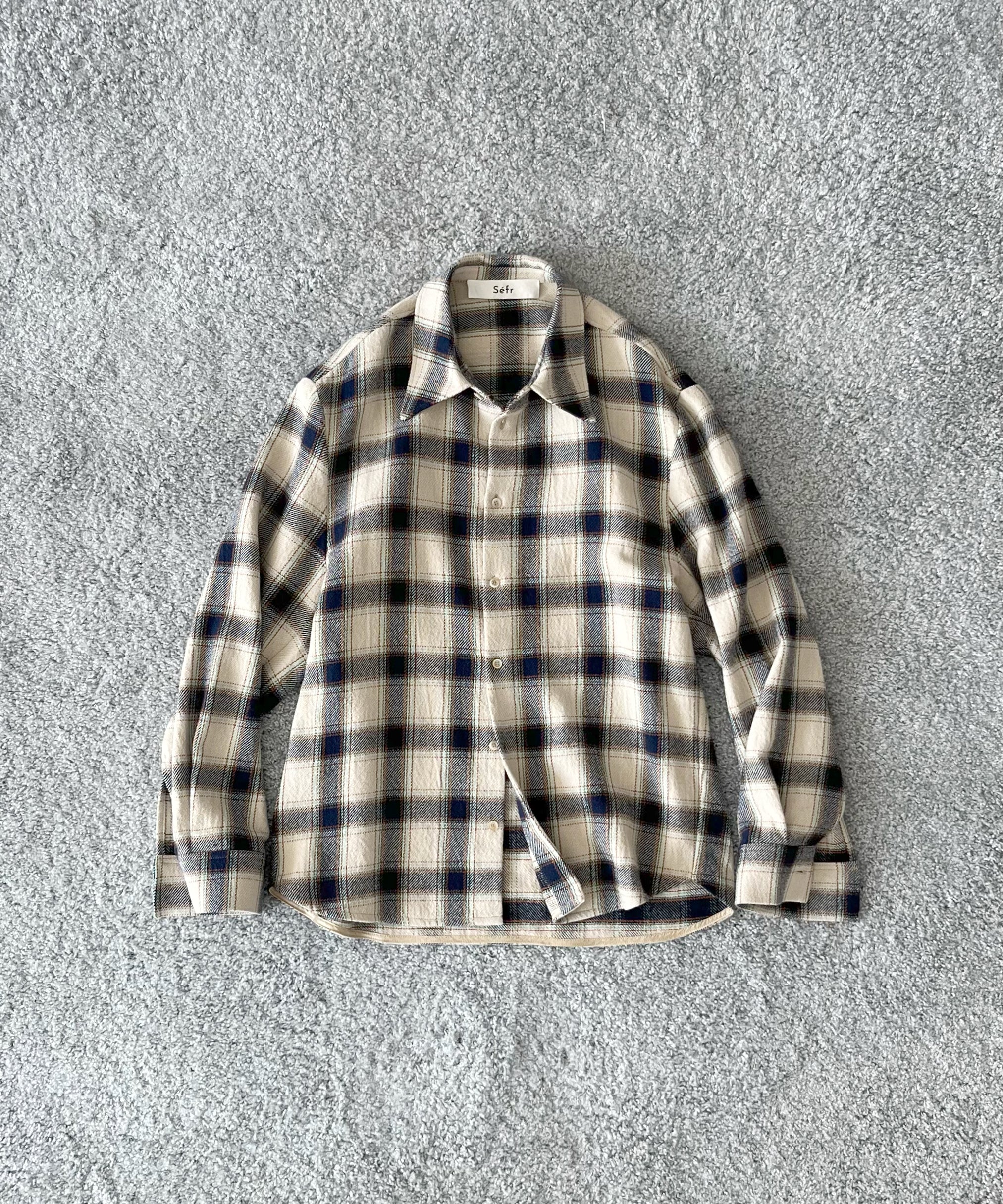 sefr Wes shirt "NAVY TABLECLOTH CHECK"