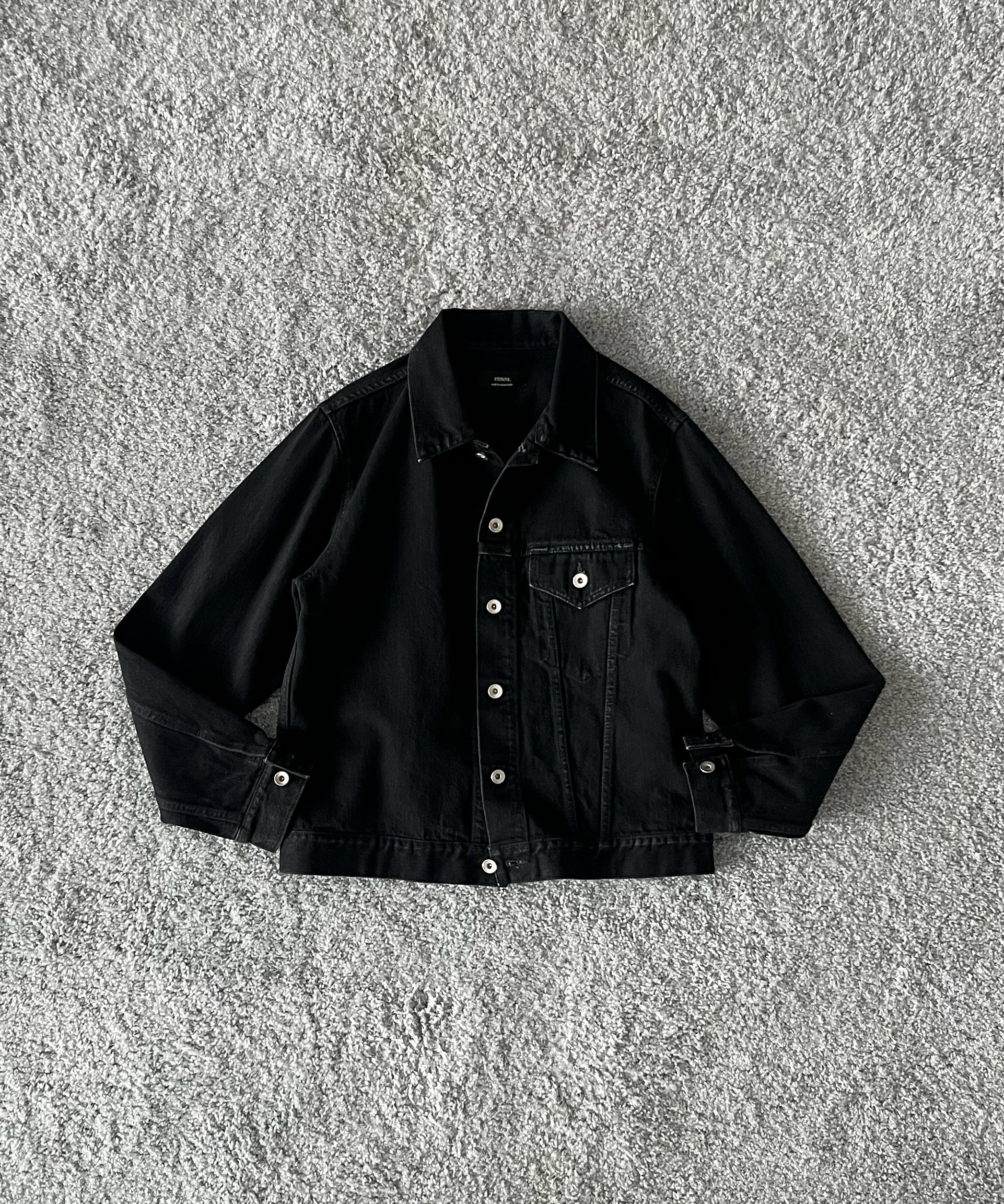ensou. Erased jean jacket-washed "A.BLACK"