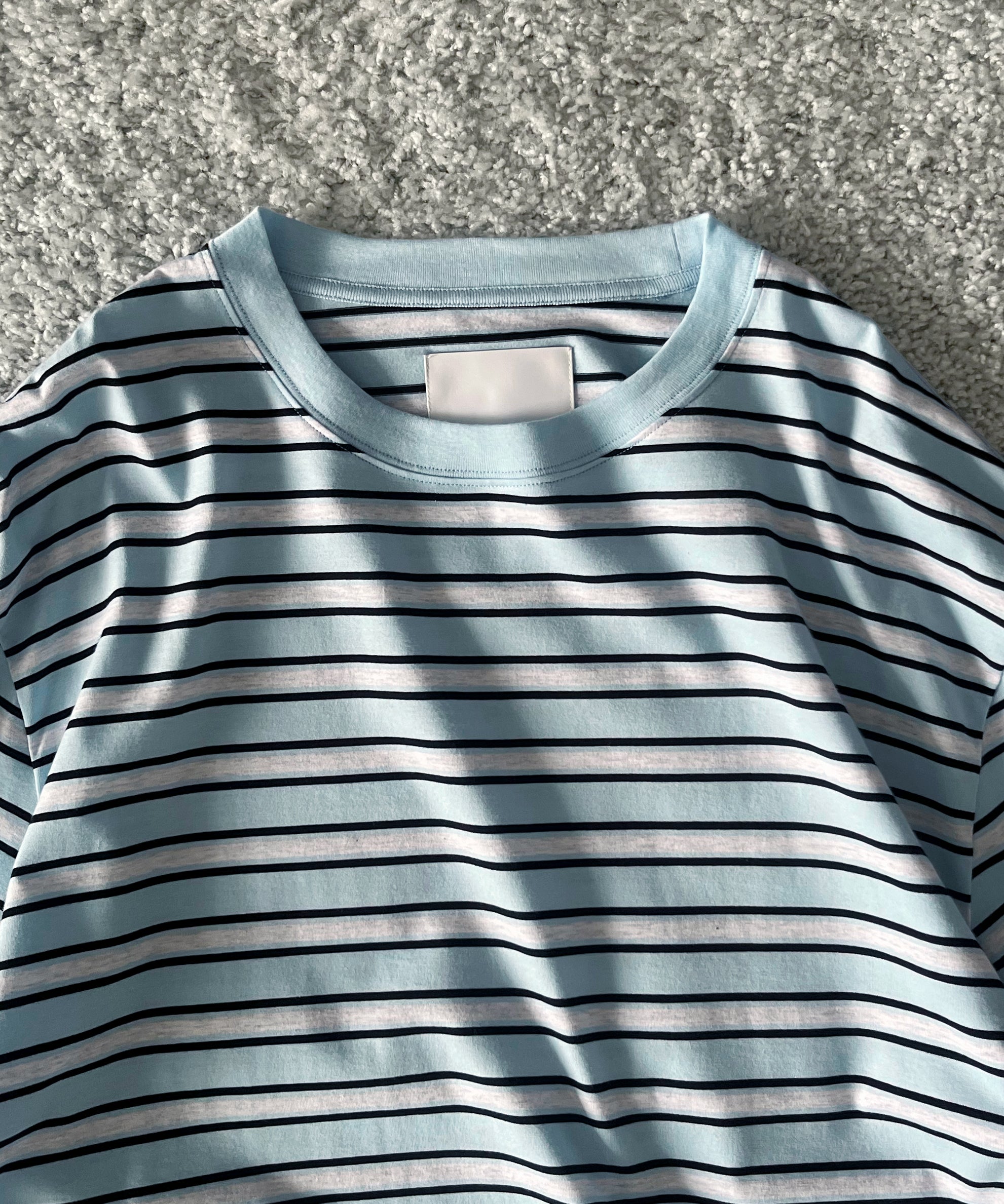 KAIKO C neck border l/s t-shirt “SAX”