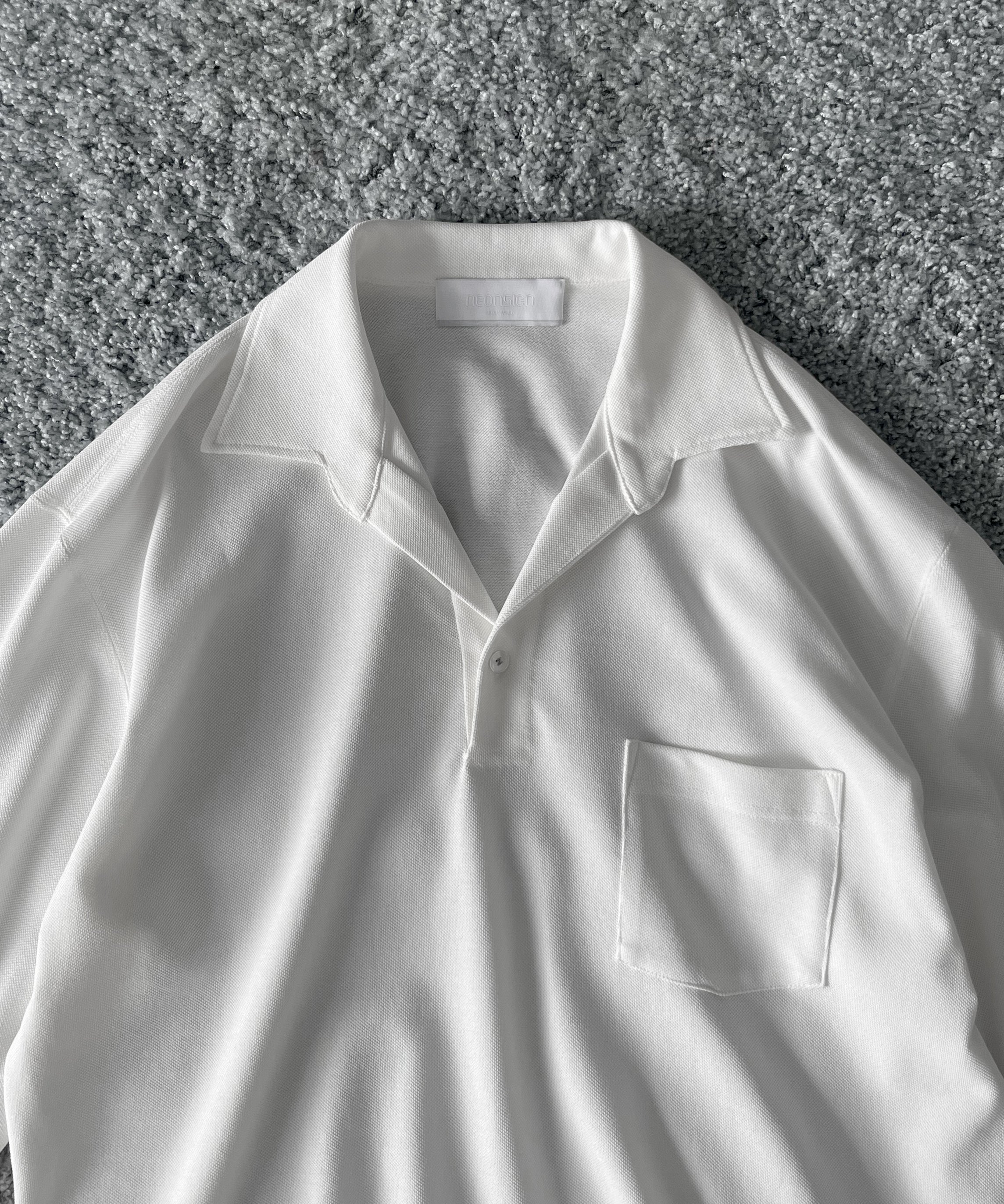 NEONSIGN Unfinished polo "hcs" ls "OFF WHITE"