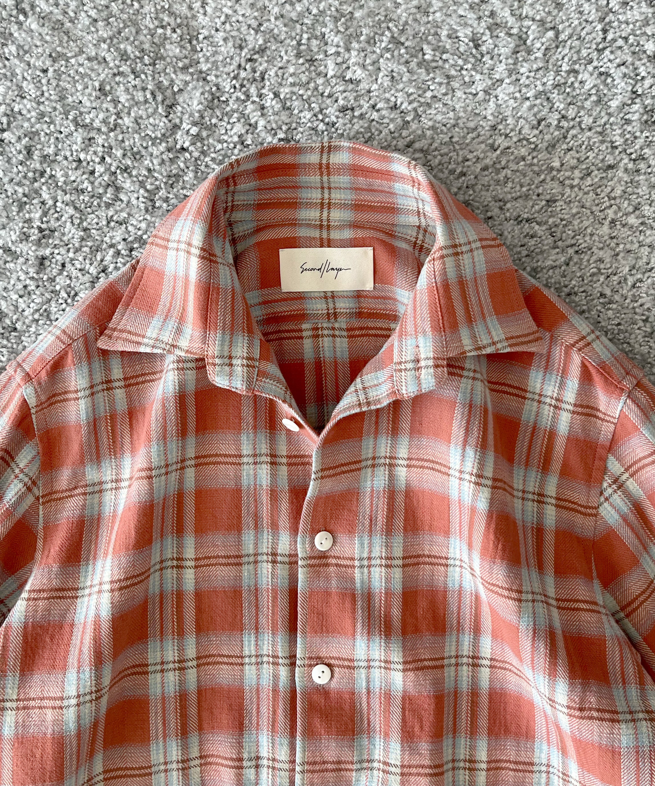 SECOND/LAYER Sherman ls shirt “CHECKERED RED”