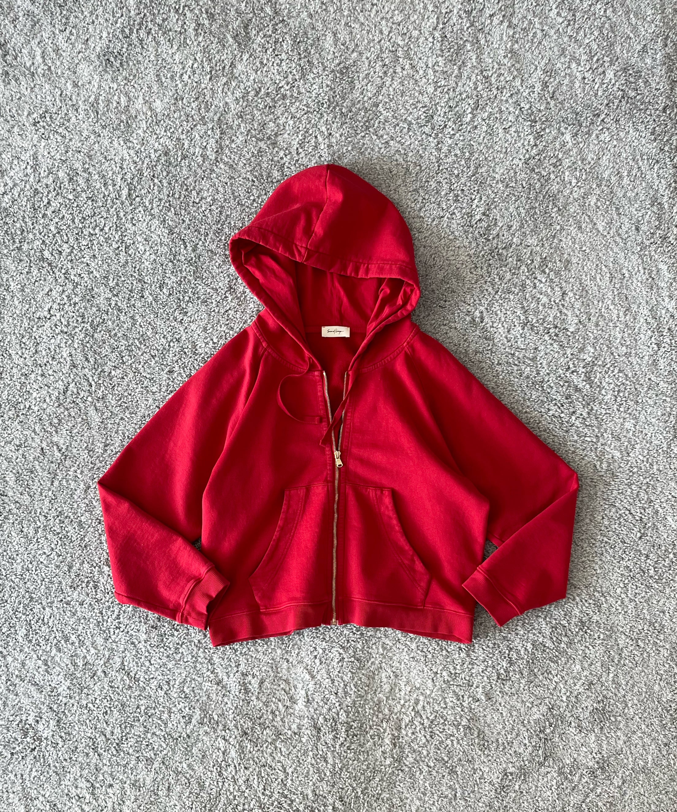 SECOND/LAYER Rola zip hoodie "WASHED RED"