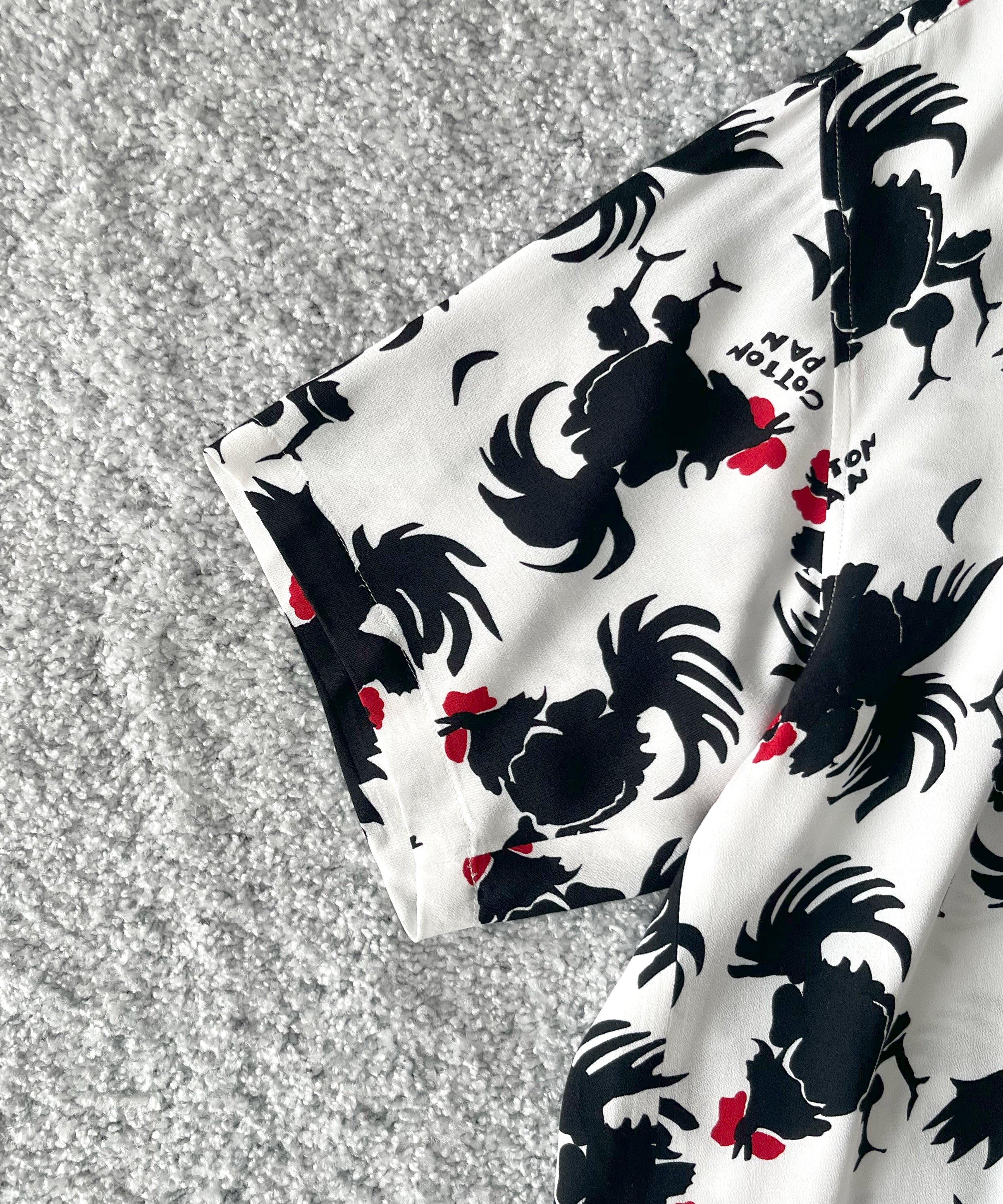 COTTON PAN Rooster s/s レーヨンシャツ "BLUE"