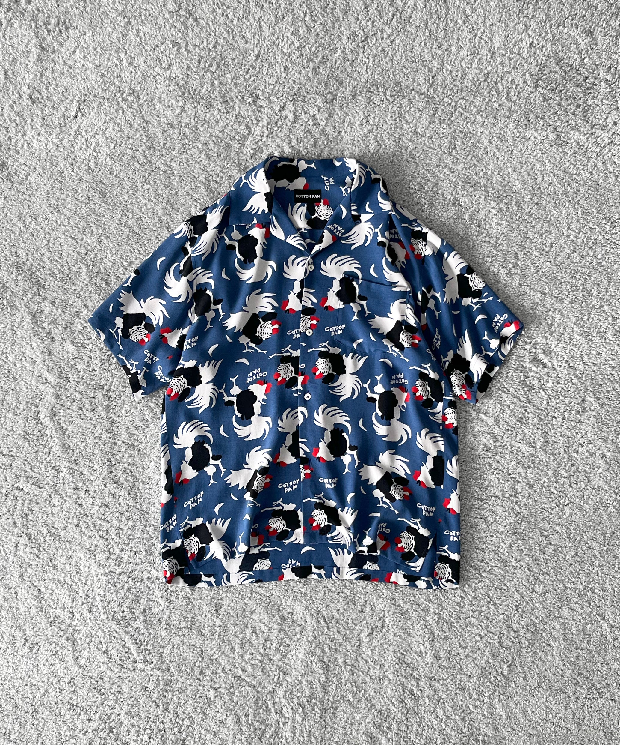 COTTON PAN Rooster s/s レーヨンシャツ "WHITE"