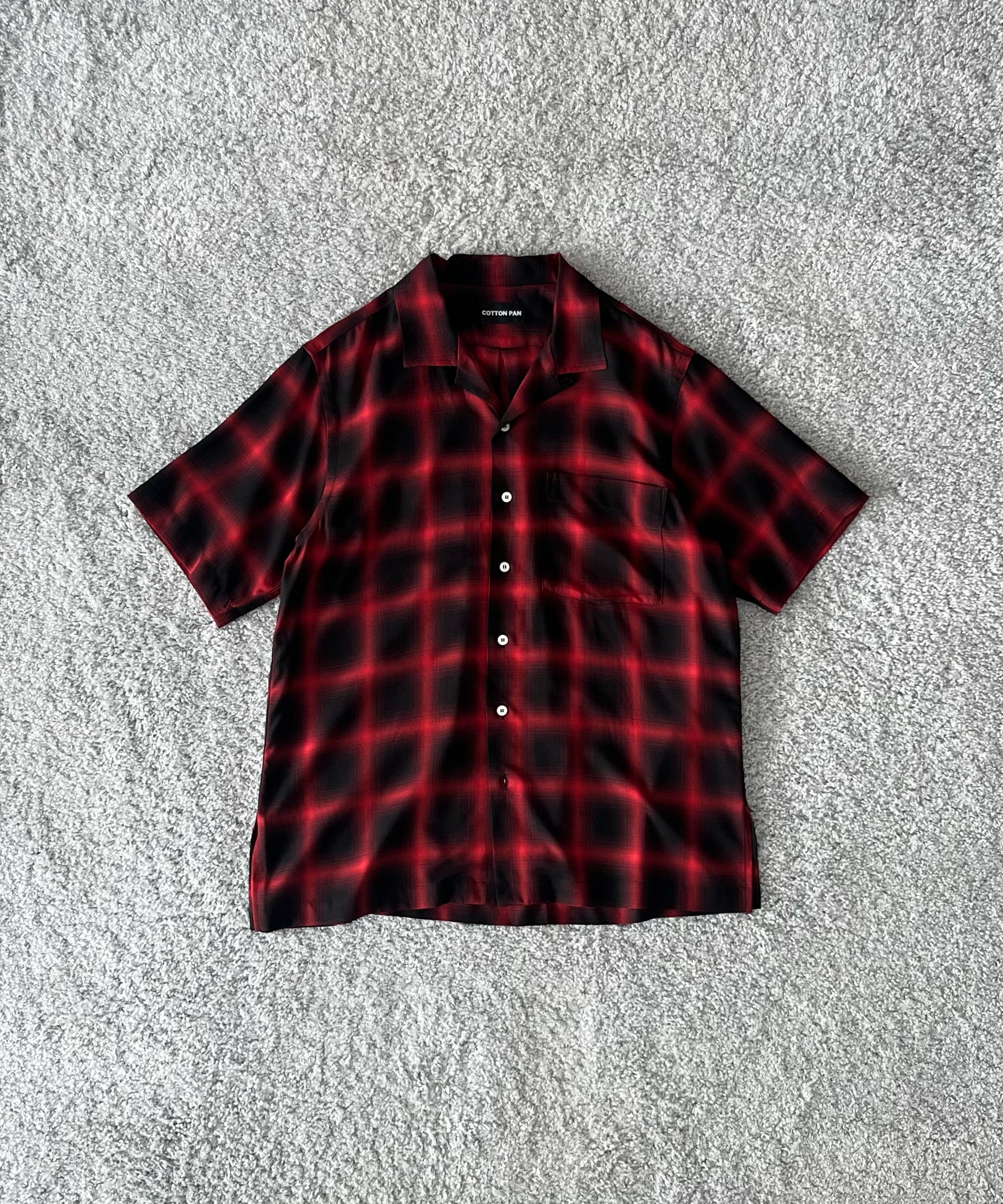 COTTON PAN Soho s/s オンブレシャツ "RED×BLACK"