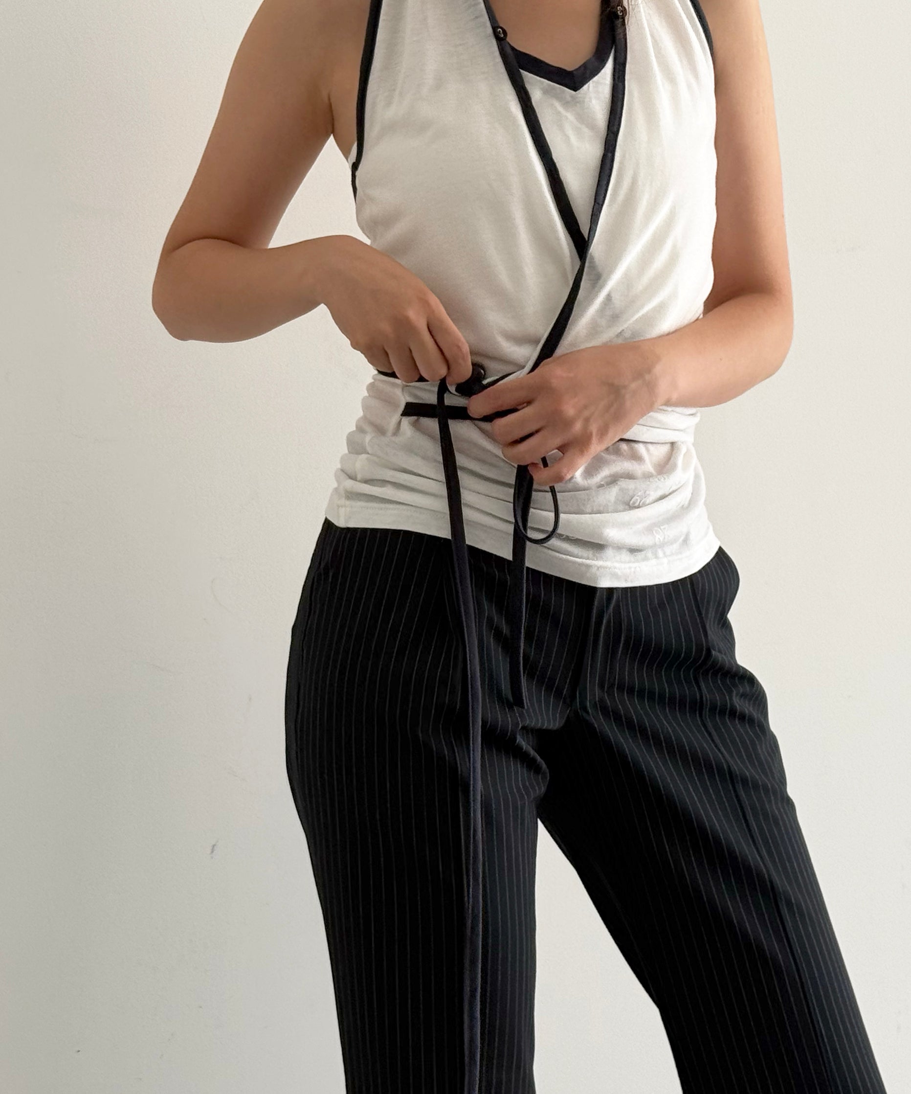 ULIKASANCTUS Halter warp sleeveless "IVORY"
