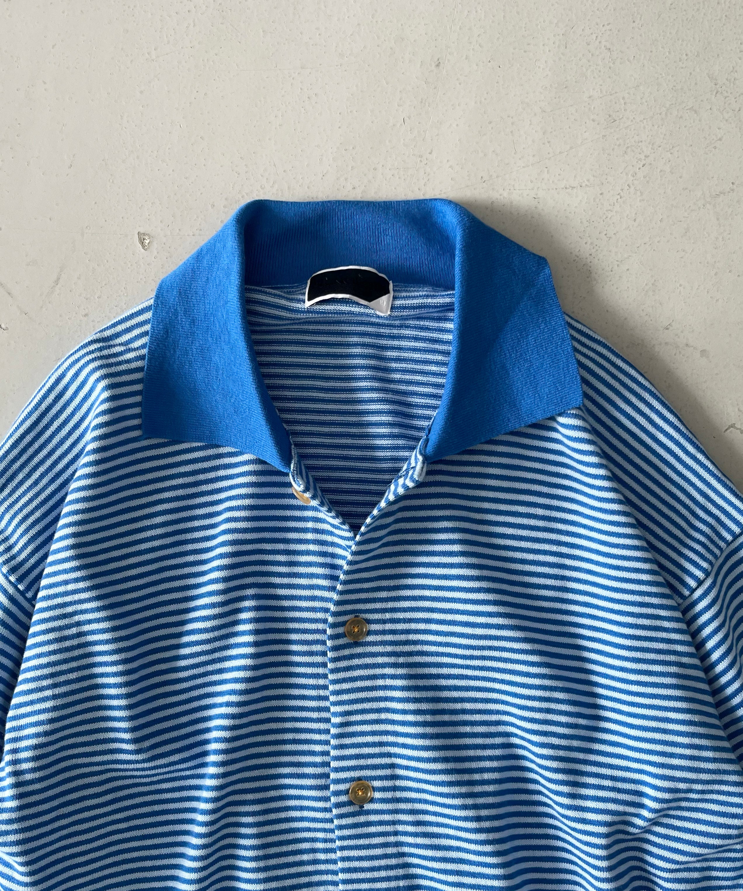 PHINGERIN Stripe knit shirt "B:BLUE"