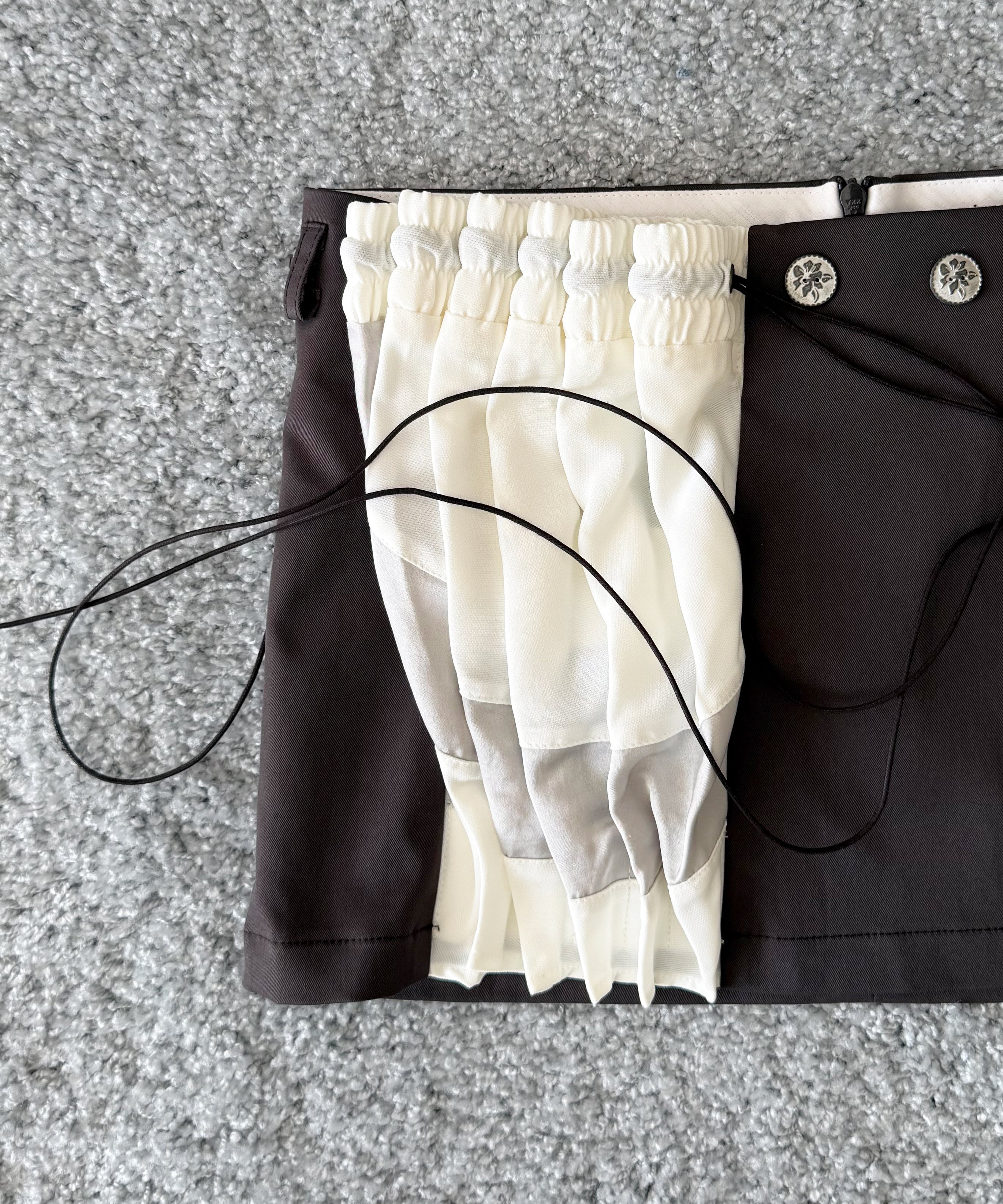 ULIKASANCTUS Curtain mini skirt "BROWN"